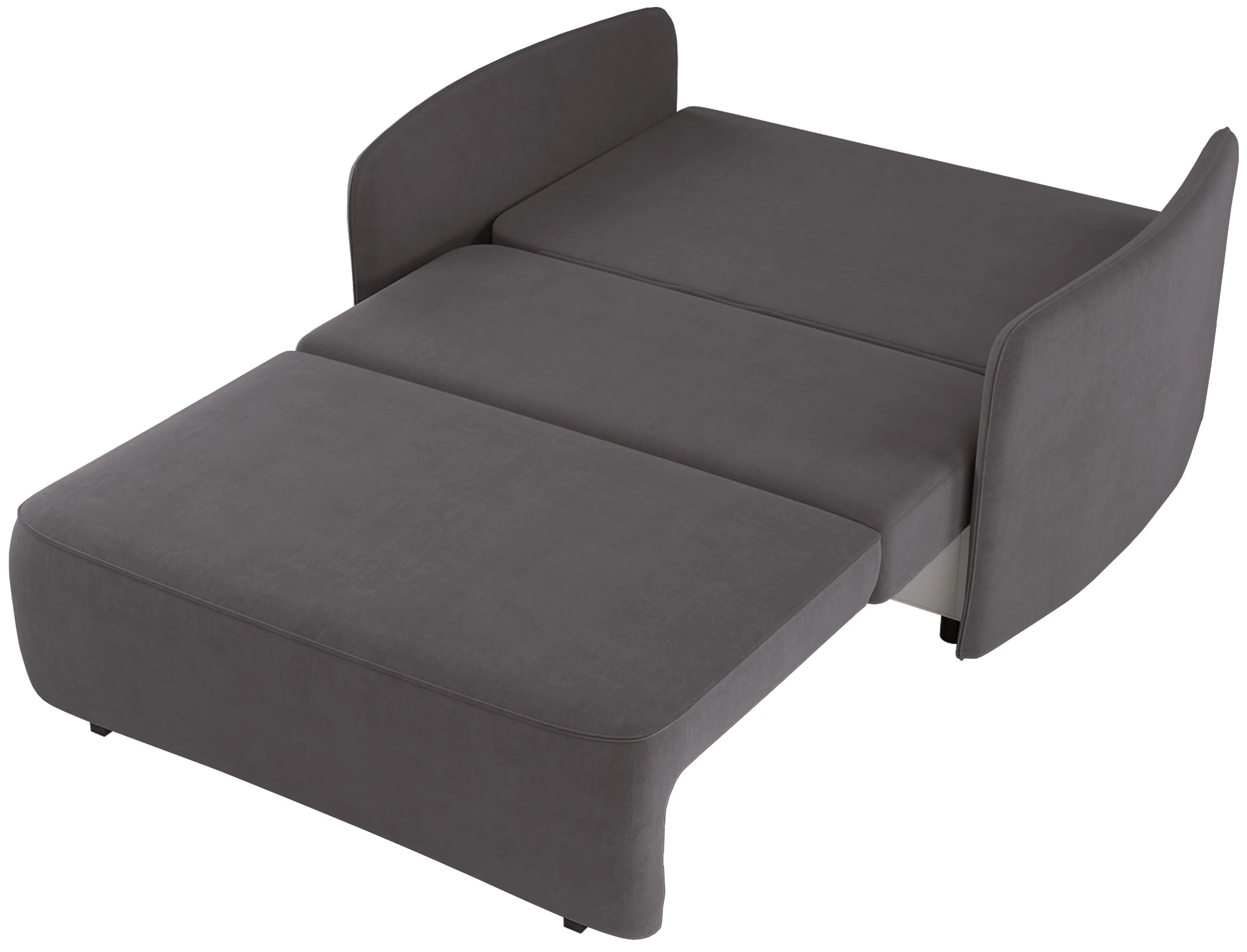 Kanapa rozkładana dwuosobowa Paxi 145 cm z pojemnikiem szarobrązowa szenil - Image 3