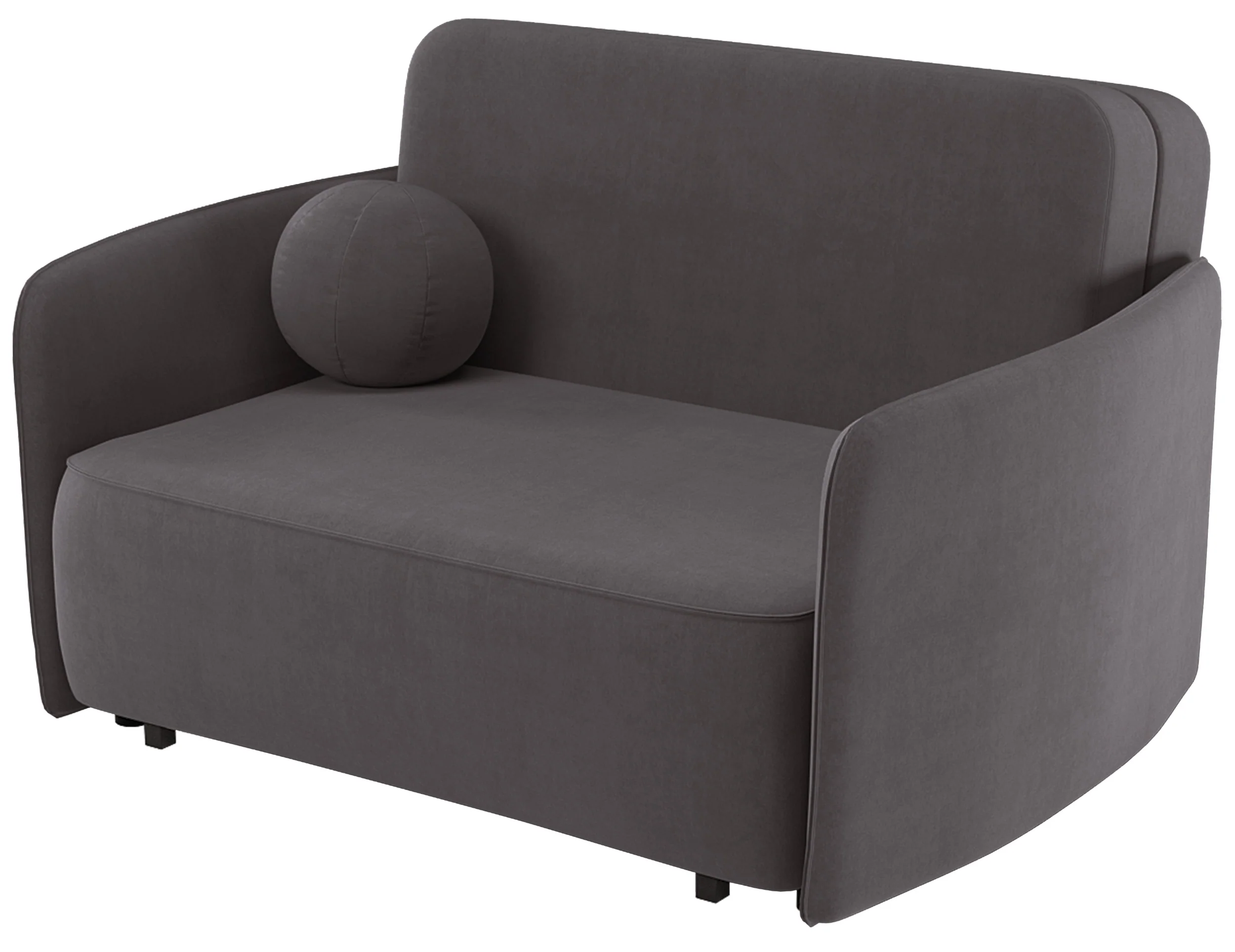 Kanapa rozkładana dwuosobowa Paxi 145 cm z pojemnikiem szarobrązowa szenil - Image 5