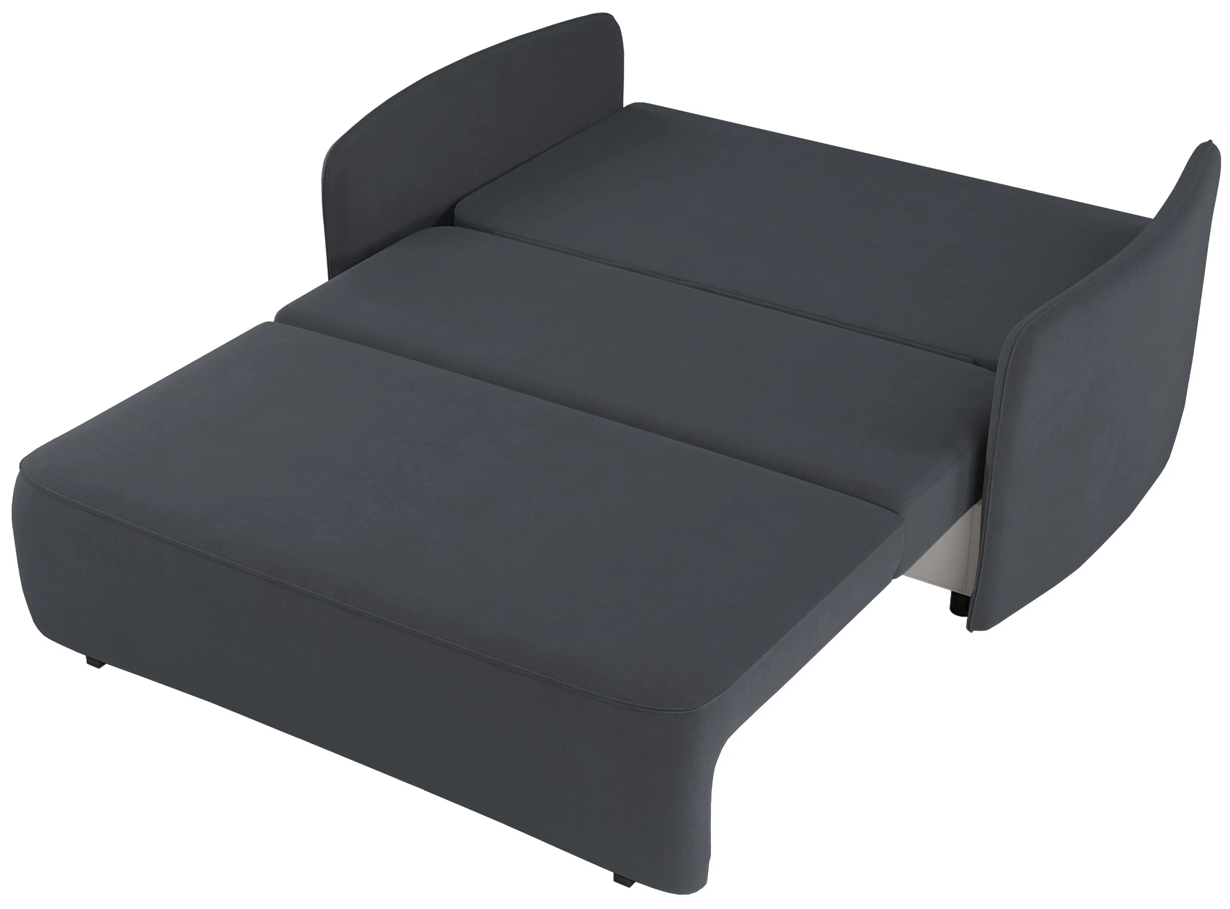 Kanapa rozkładana dwuosobowa Paxi 165 cm z pojemnikiem ciemnoszara szenil - Image 3