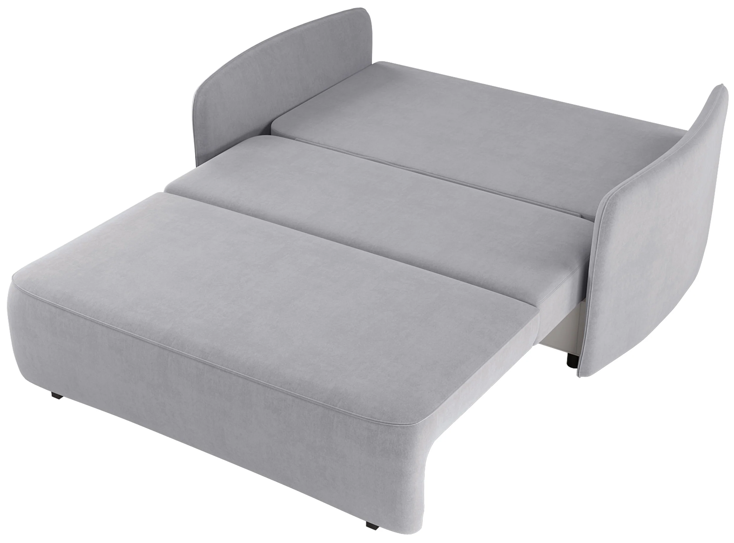 Kanapa rozkładana dwuosobowa Paxi 165 cm z pojemnikiem jasnoszara szenil - Image 3