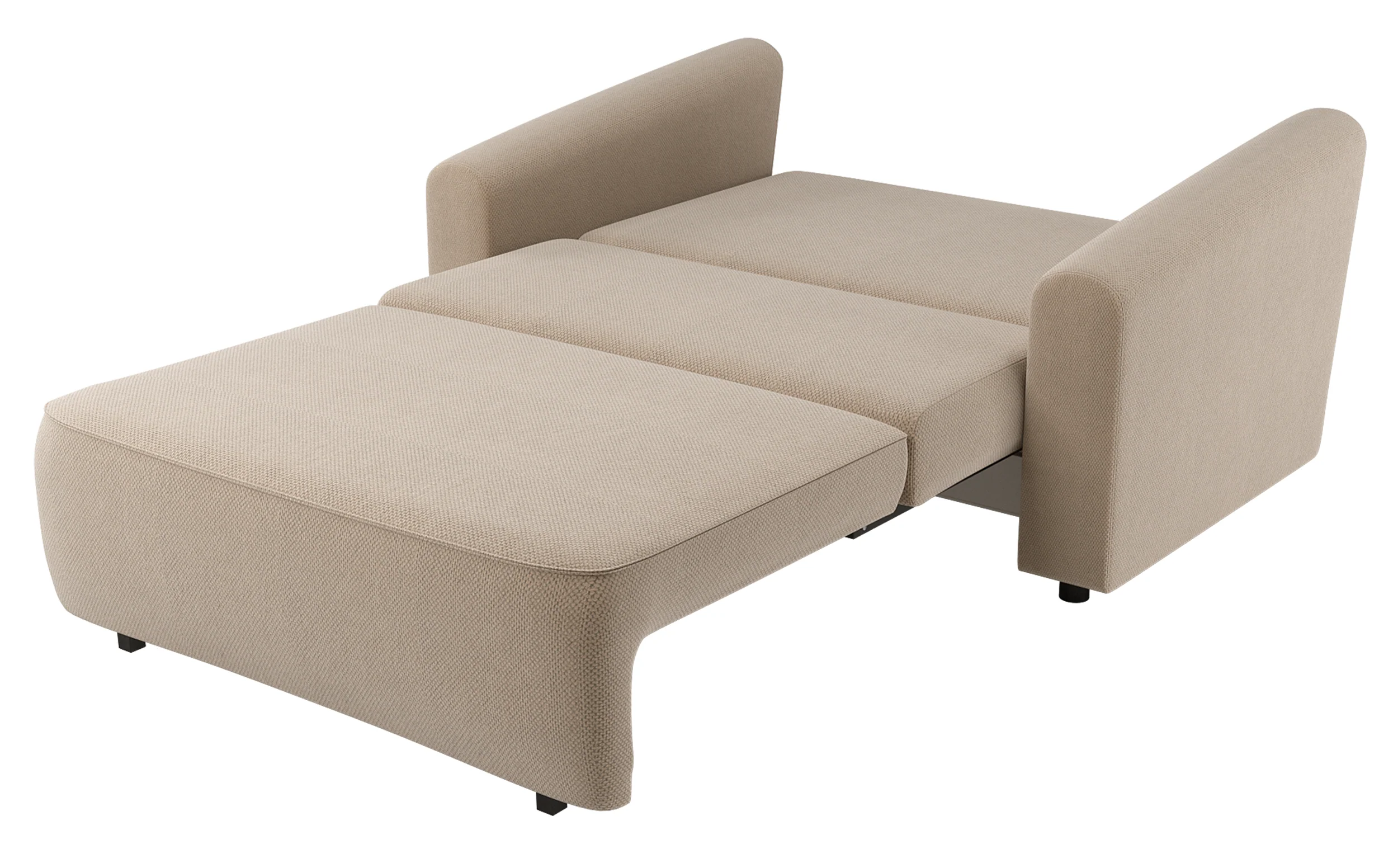 Kanapa rozkładana dwuosobowa Stevio 150 cm z pojemnikiem beżowa szenil hydrofobowy - Image 6