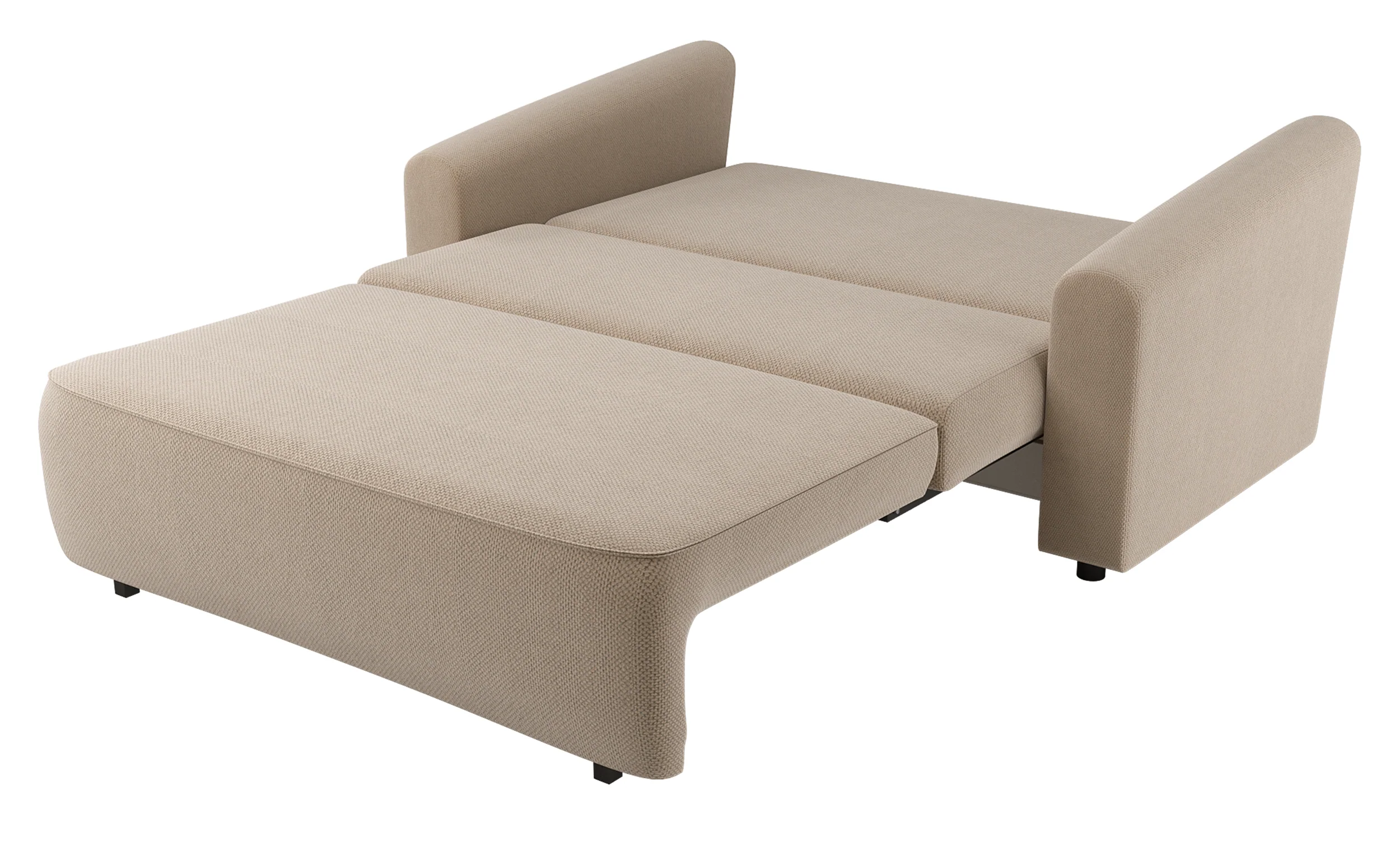 Kanapa rozkładana dwuosobowa Stevio 170 cm z pojemnikiem beżowa szenil hydrofobowy - Image 6