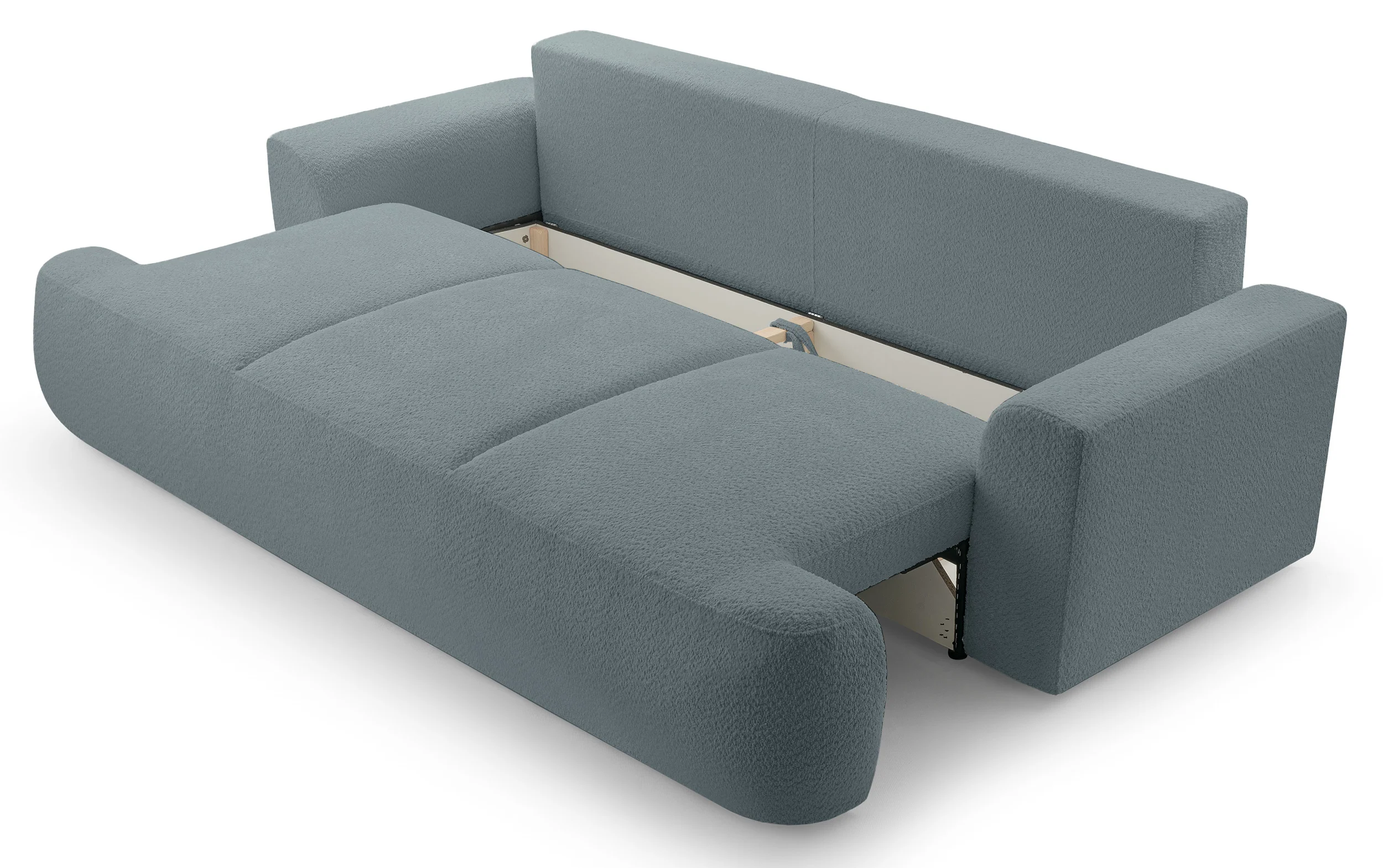 Kanapa rozkładana trzyosobowa Barletto z pojemnikiem szara boucle - Image 6