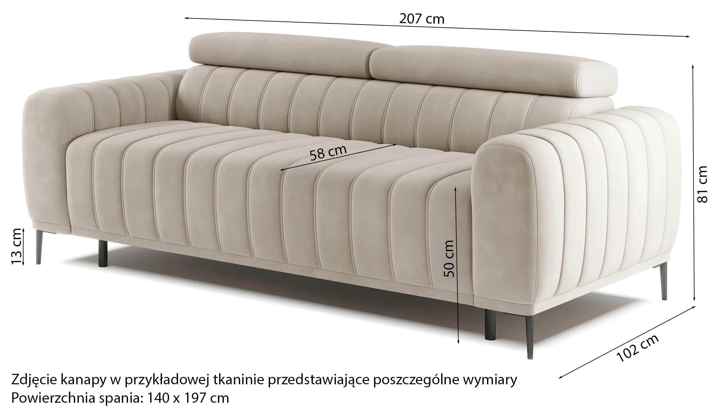 Kanapa rozkładana trzyosobowa Gandi butelkowa zieleń welur stelaż włoski - Image 6