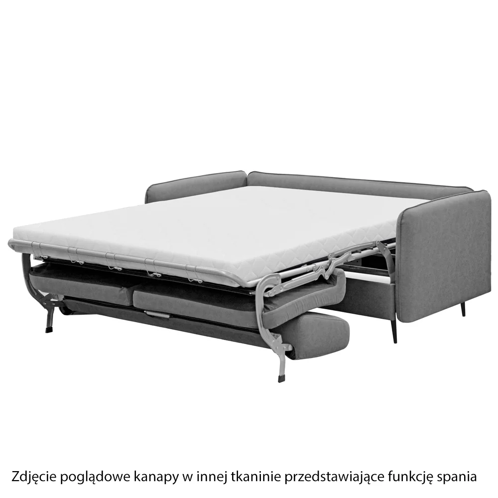 Kanapa rozkładana trzyosobowa Leners stelaż włoski beżowa plecionka czarne nóżki - Image 6