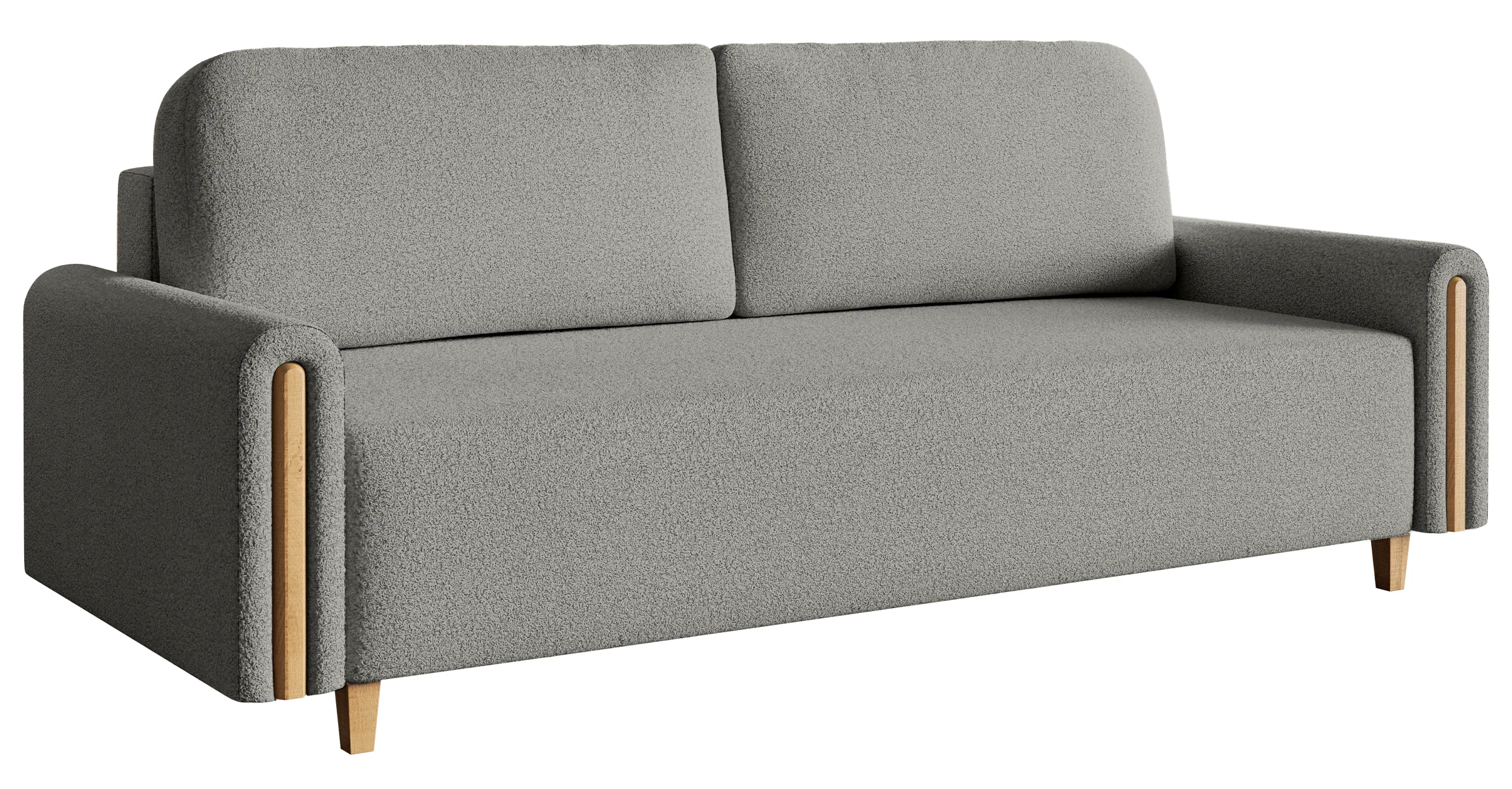 Kanapa rozkładana trzyosobowa Majla z pojemnikiem jasnoszara boucle - Image 5