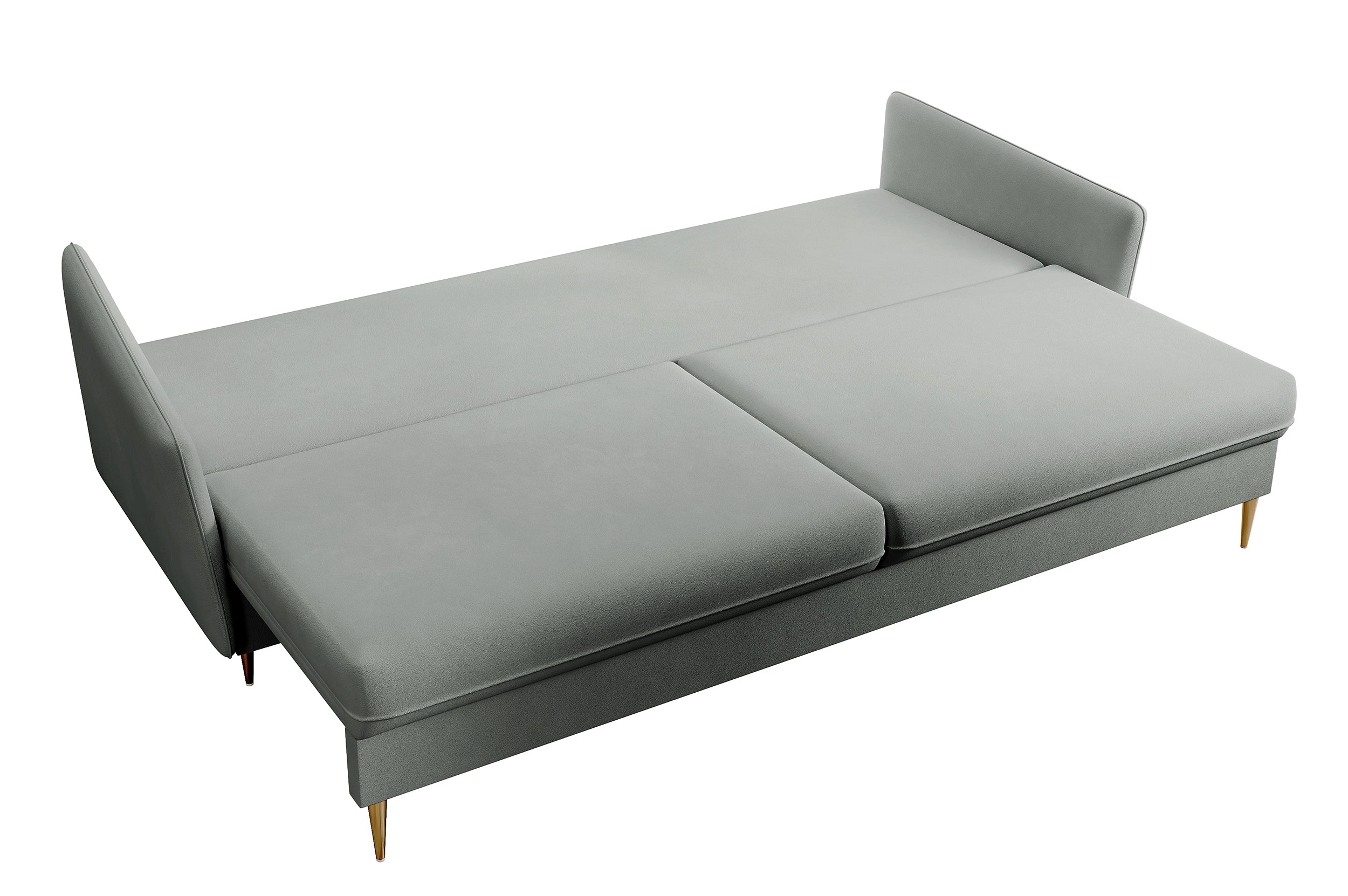 Kanapa rozkładana trzyosobowa Volio szara velvet hydrofobowy nogi złote - Image 7