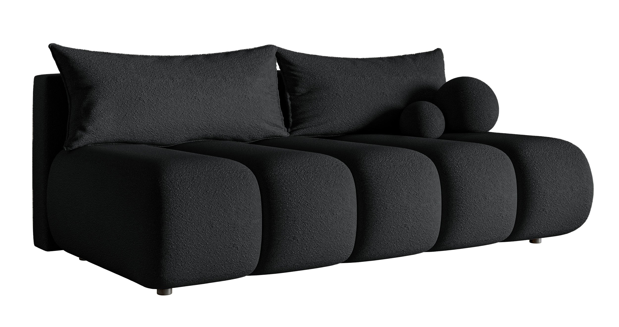 Kanapa trzyosobowa Dandelino Mini z funkcją spania czarna boucle - Image 4