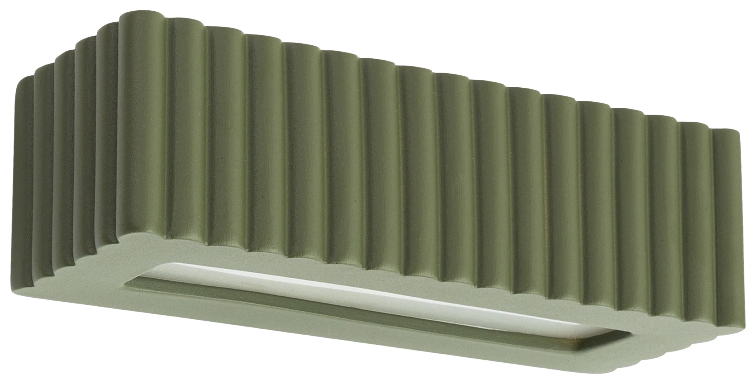 Kinkiet ceramiczny Rigata zielona oliwka