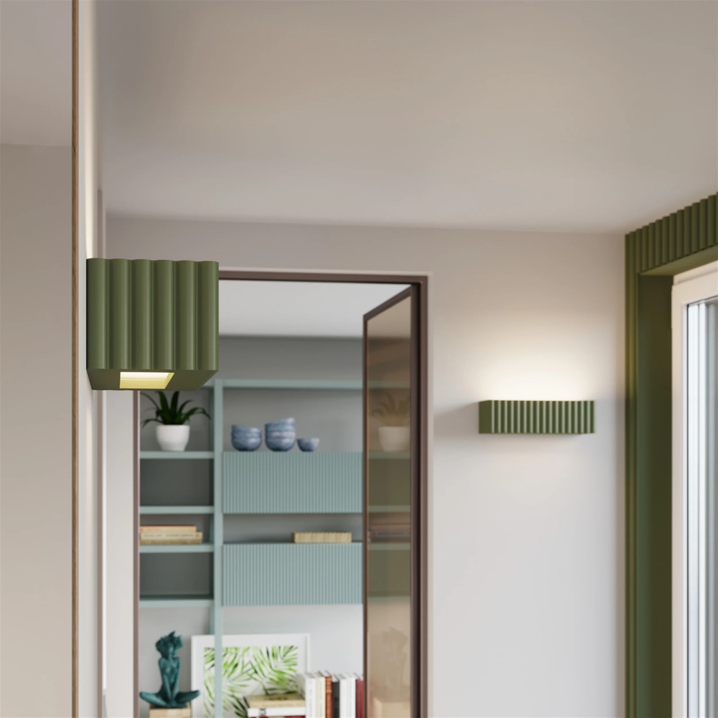 Kinkiet ceramiczny Rigata zielona oliwka - Image 11