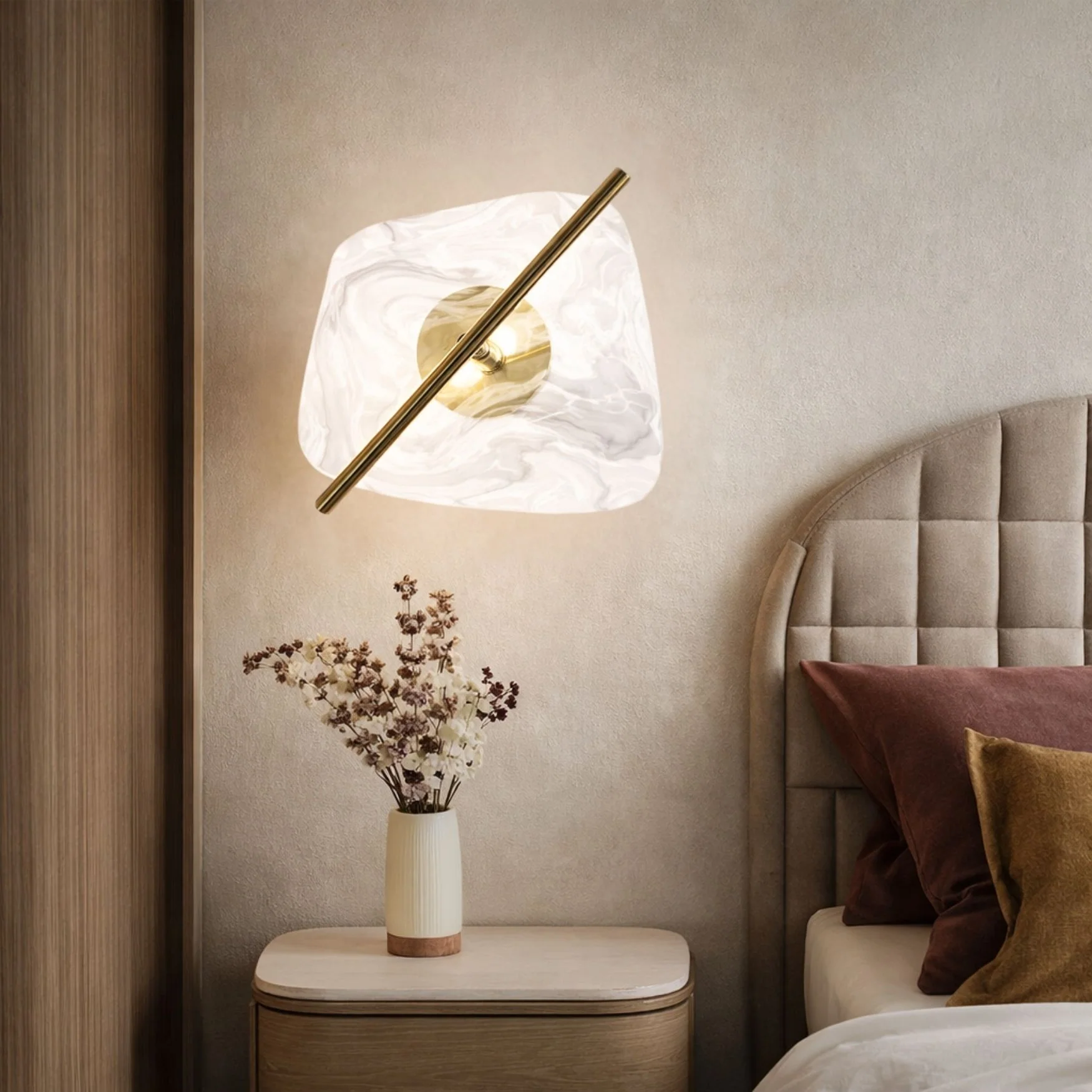 Kinkiet LED Relax mosiężny 3000K 5W z białym kloszem - Image 2