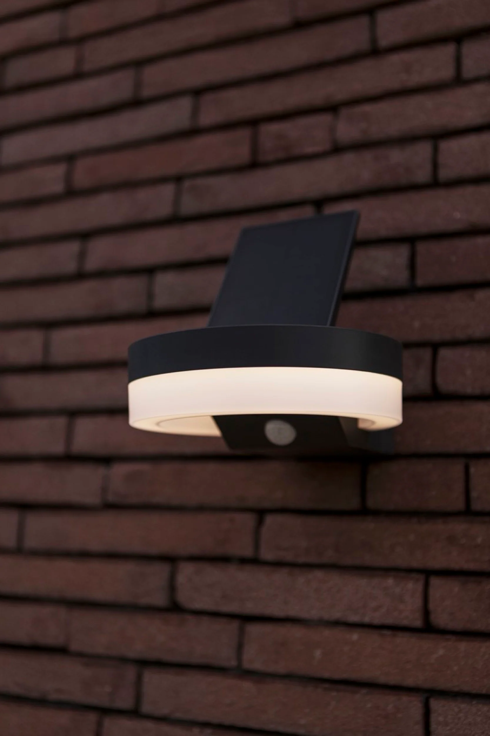 Kinkiet zewnętrzny Runda LED solarny biało-szary - Image 6