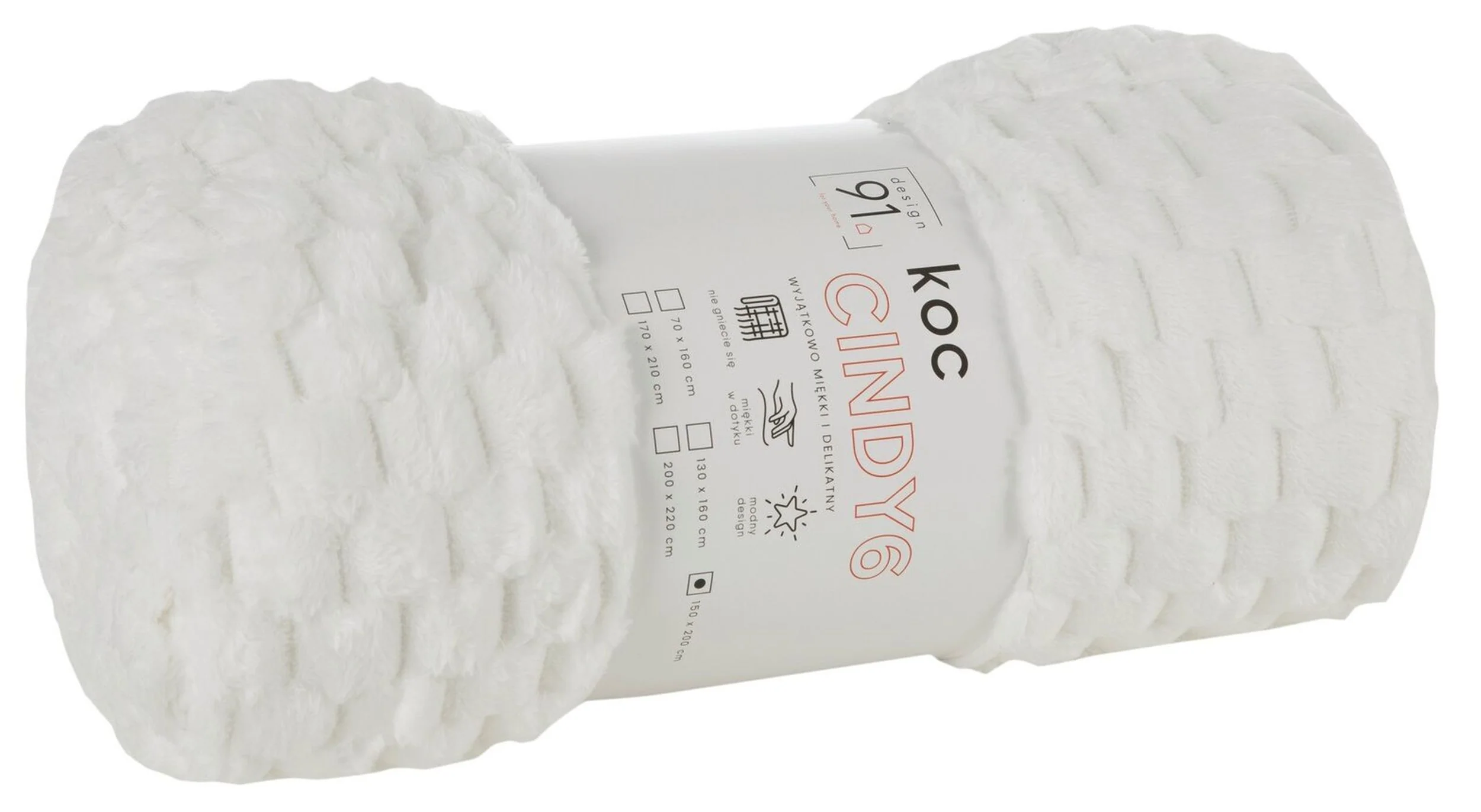 Koc Cindy 170x210 cm biały - Image 7