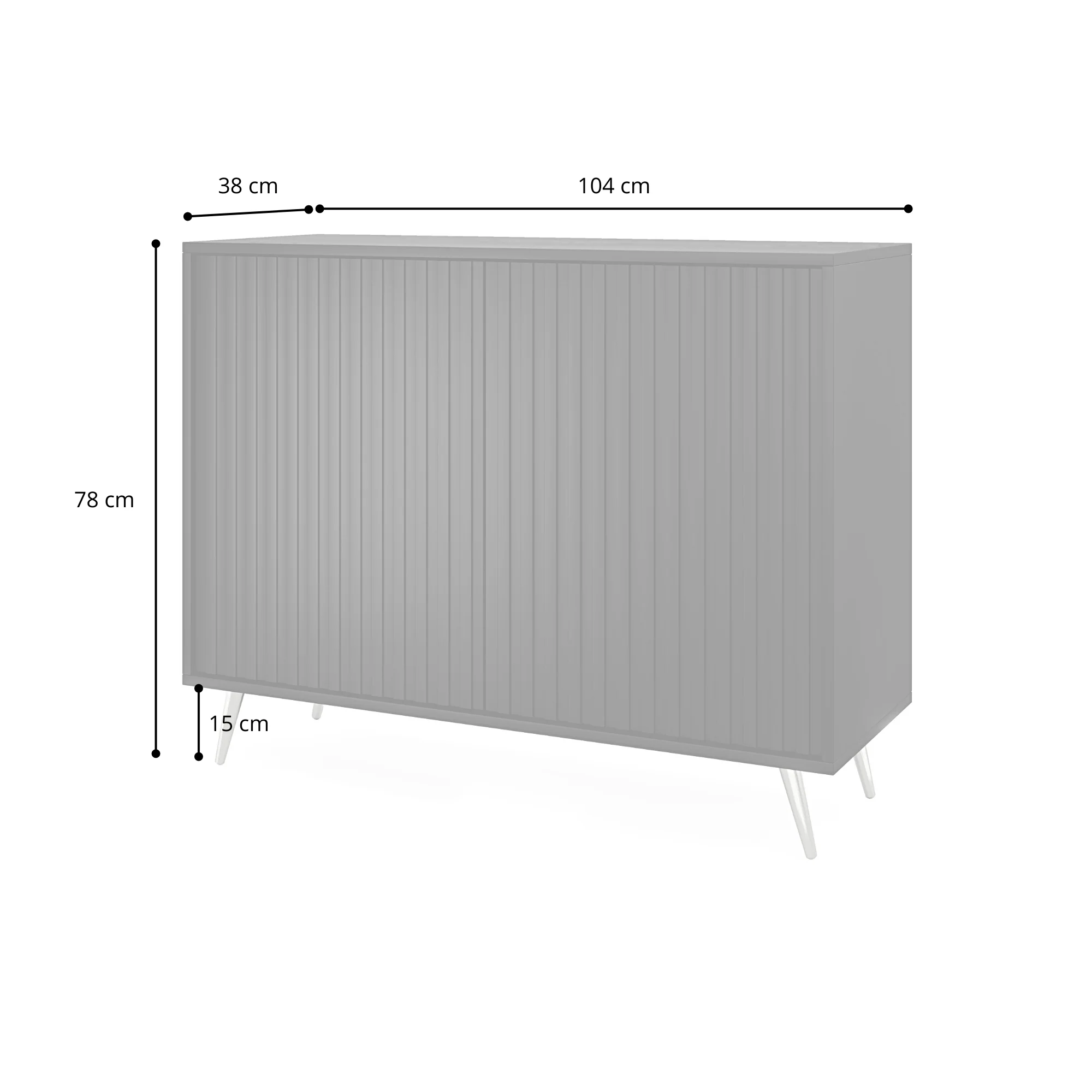 Komoda Bello z lamelowymi frontami 104 cm czarna ze złotymi nogami - Image 11