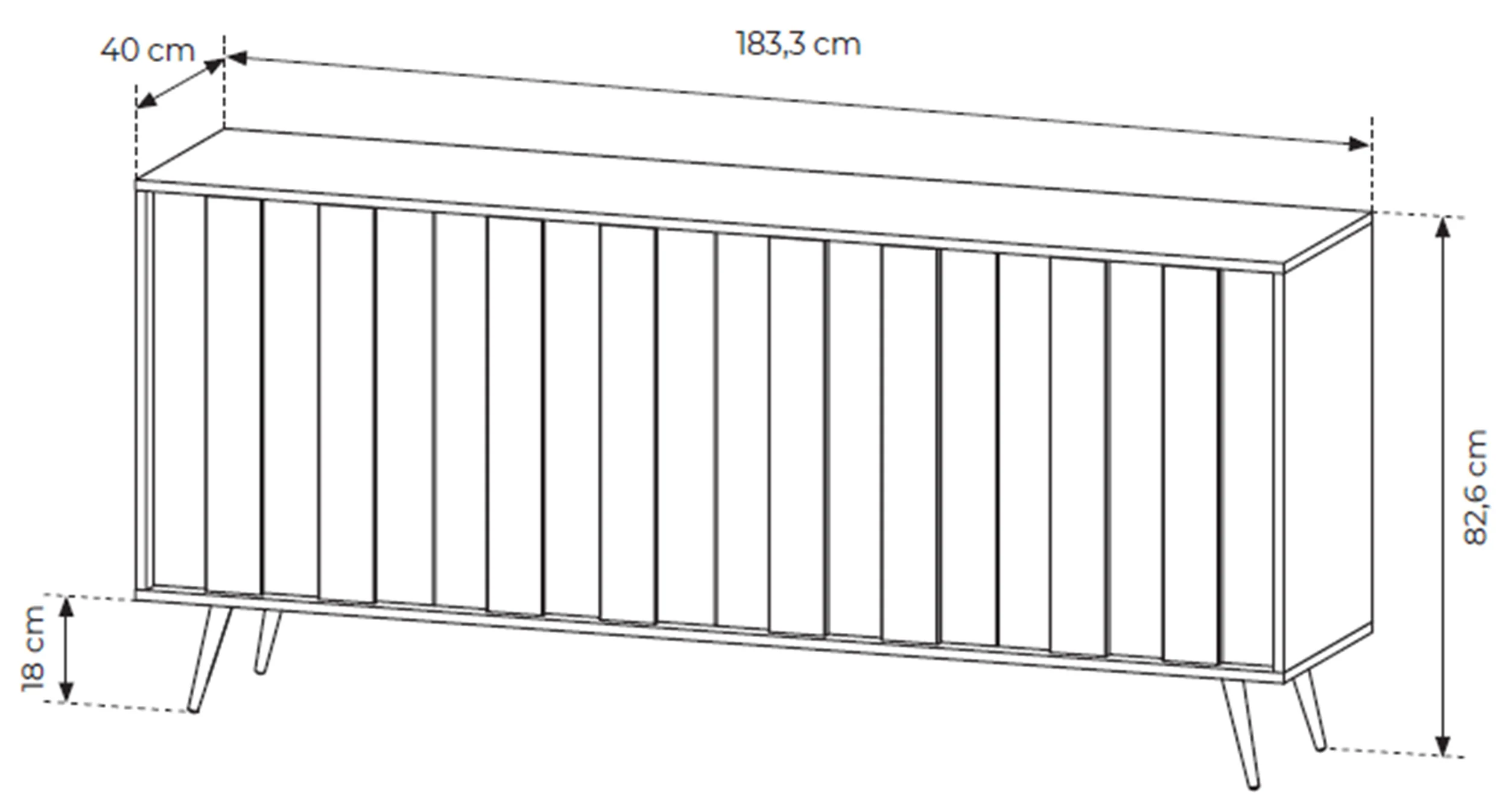 Komoda czterodrzwiowa Amaro z oświetleniem LED 183 cm dąb dunin - Image 8