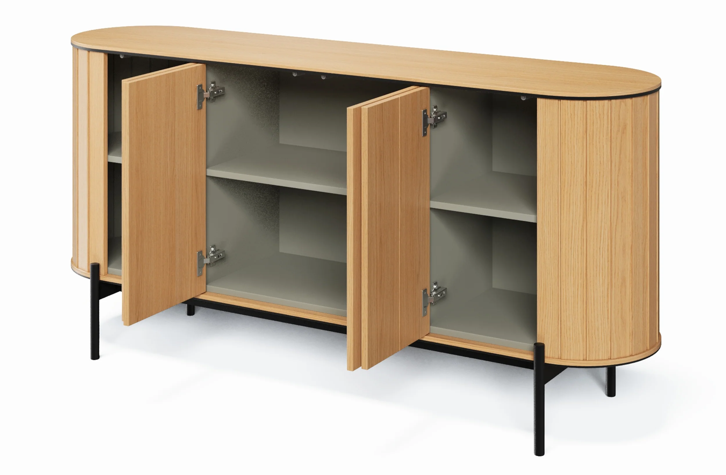Komoda czterodrzwiowa Rotto z ryflami 168 cm dąb vincenza - Image 4