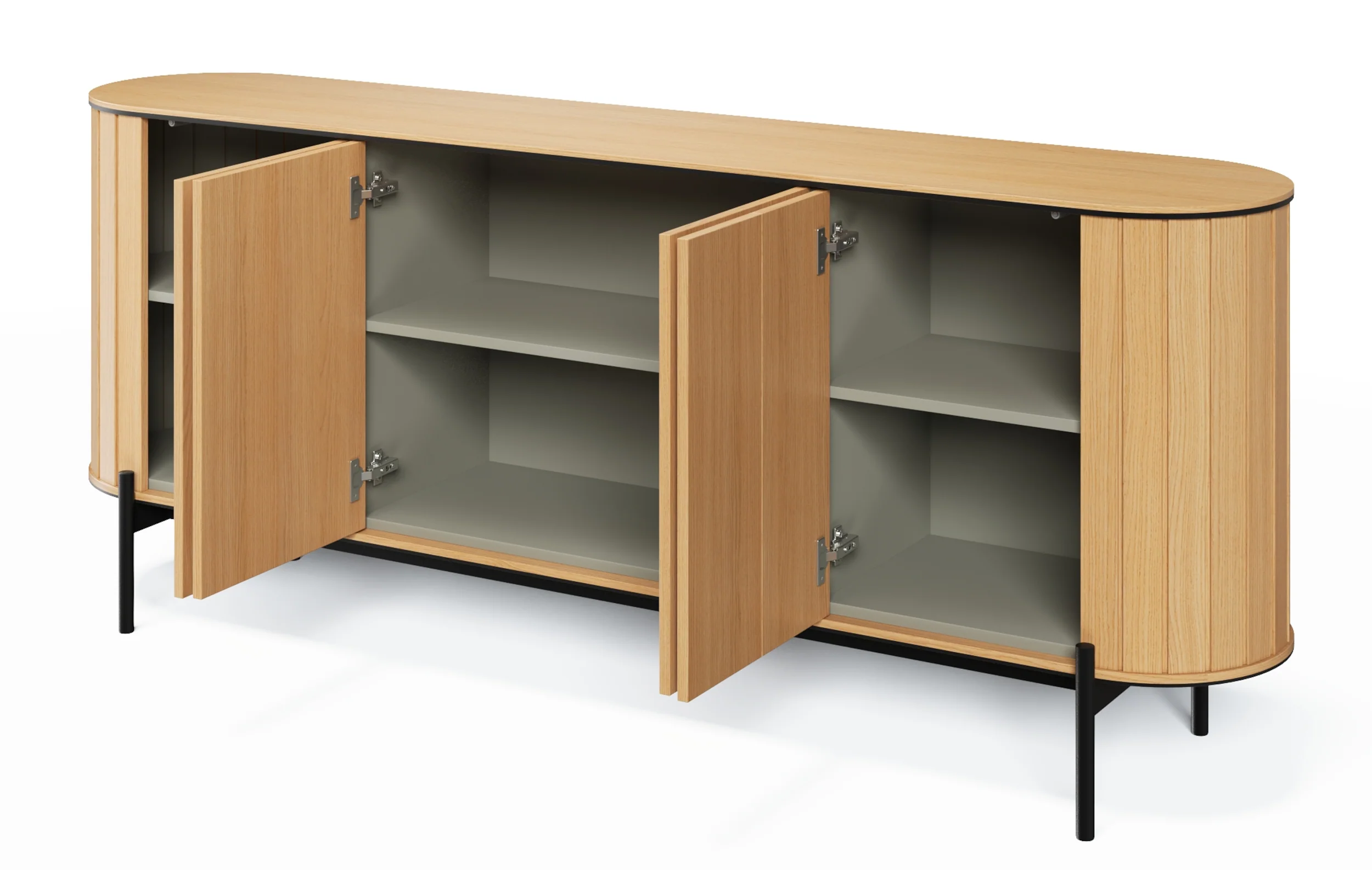 Komoda czterodrzwiowa Rotto z ryflami 200 cm dąb vincenza - Image 4