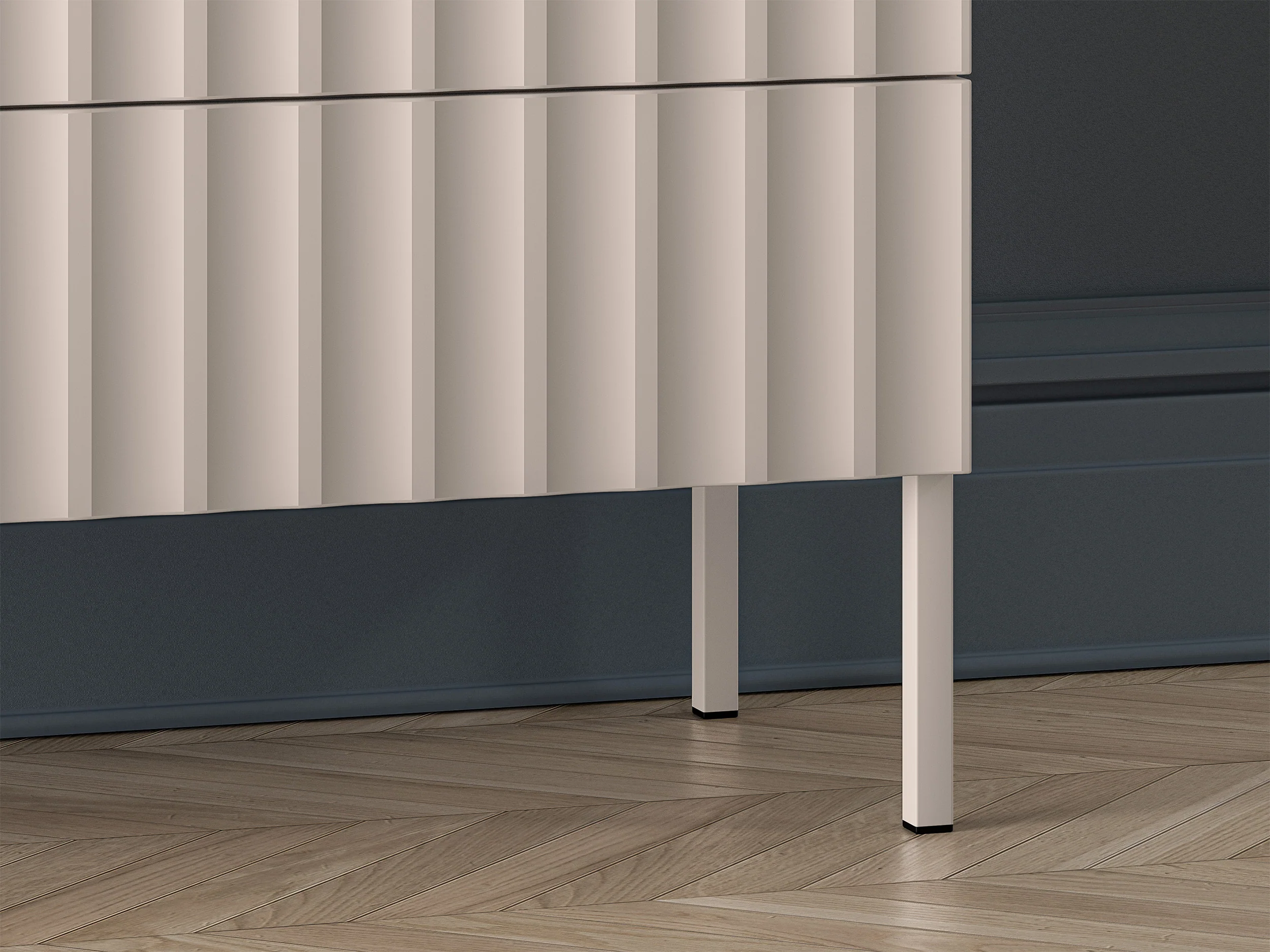 Komoda Derriva z szufladami i ryflowanymi frontami 113 cm kaszmir - Image 3