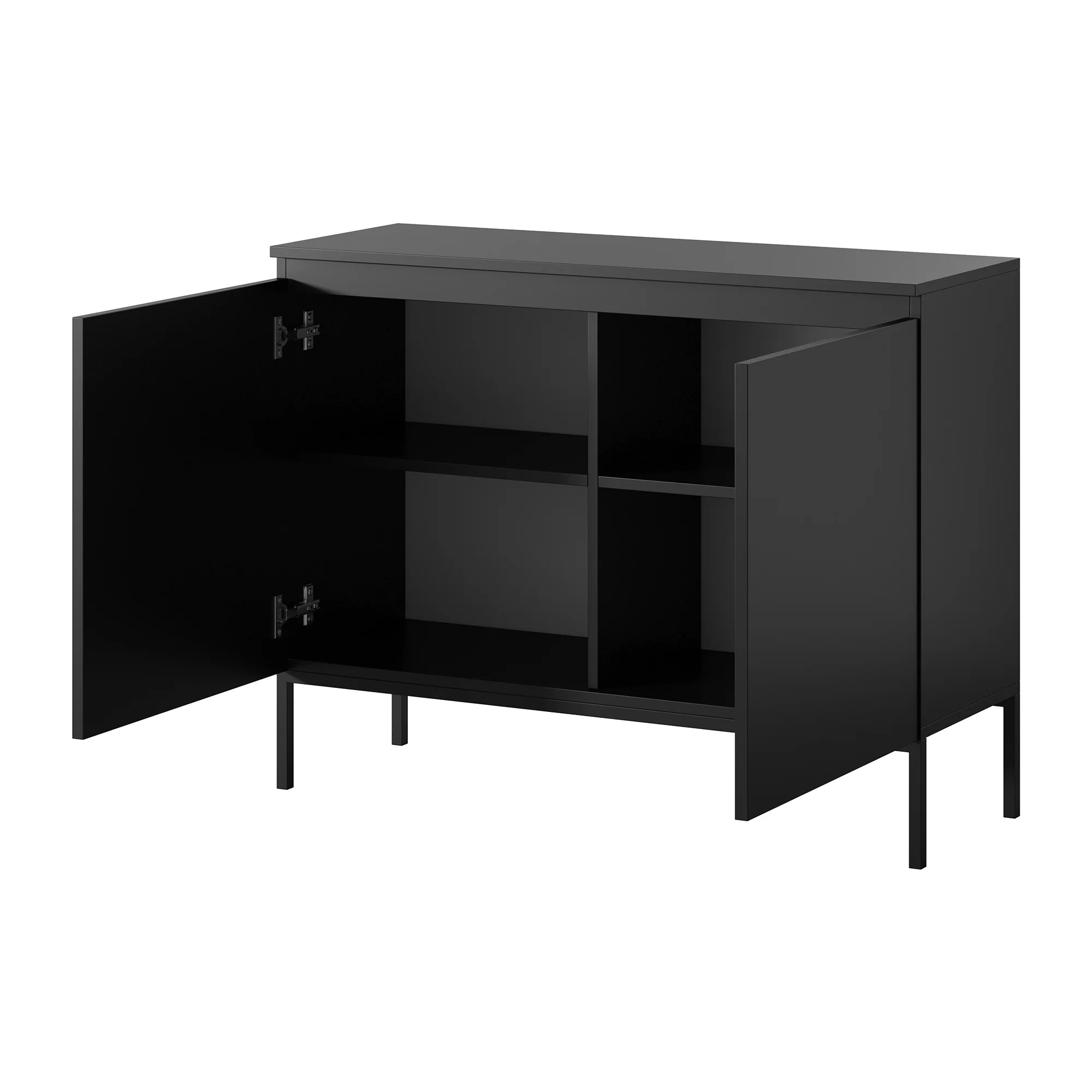 Komoda dwudrzwiowa Bemmi 100 cm czarna z czarnymi nogami - Image 3