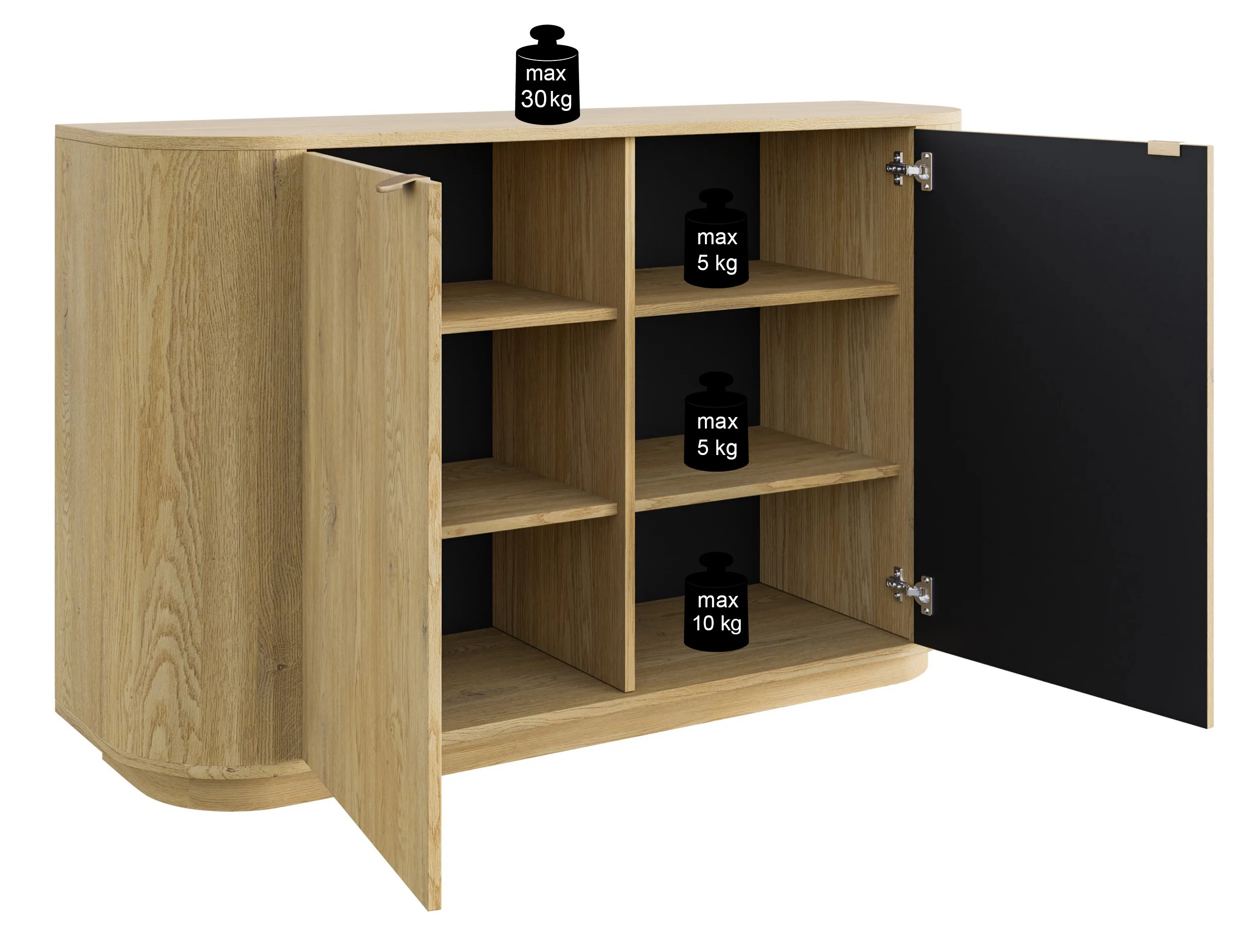 Komoda dwudrzwiowa Coru 140 cm dąb cremona torro - Image 12