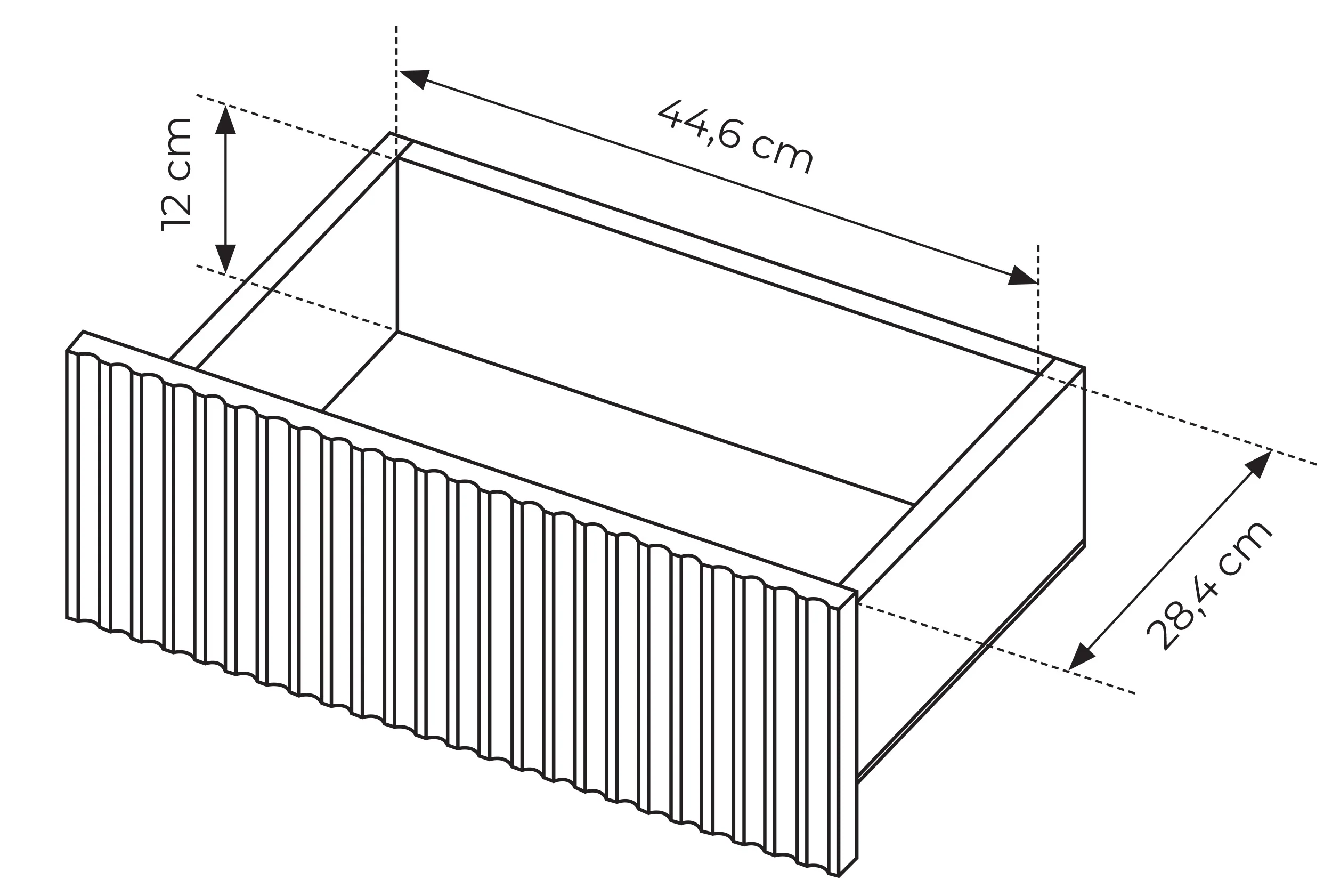 Komoda dwudrzwiowa Falsetto z ryflowanymi frontami i trzema szufladami 154 cm czarna - Image 10