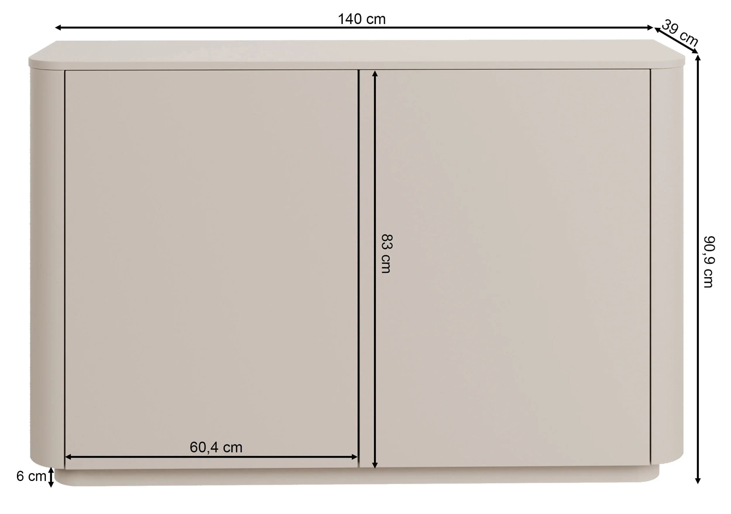 Komoda dwudrzwiowa Luvio 140 cm kaszmir - Image 10