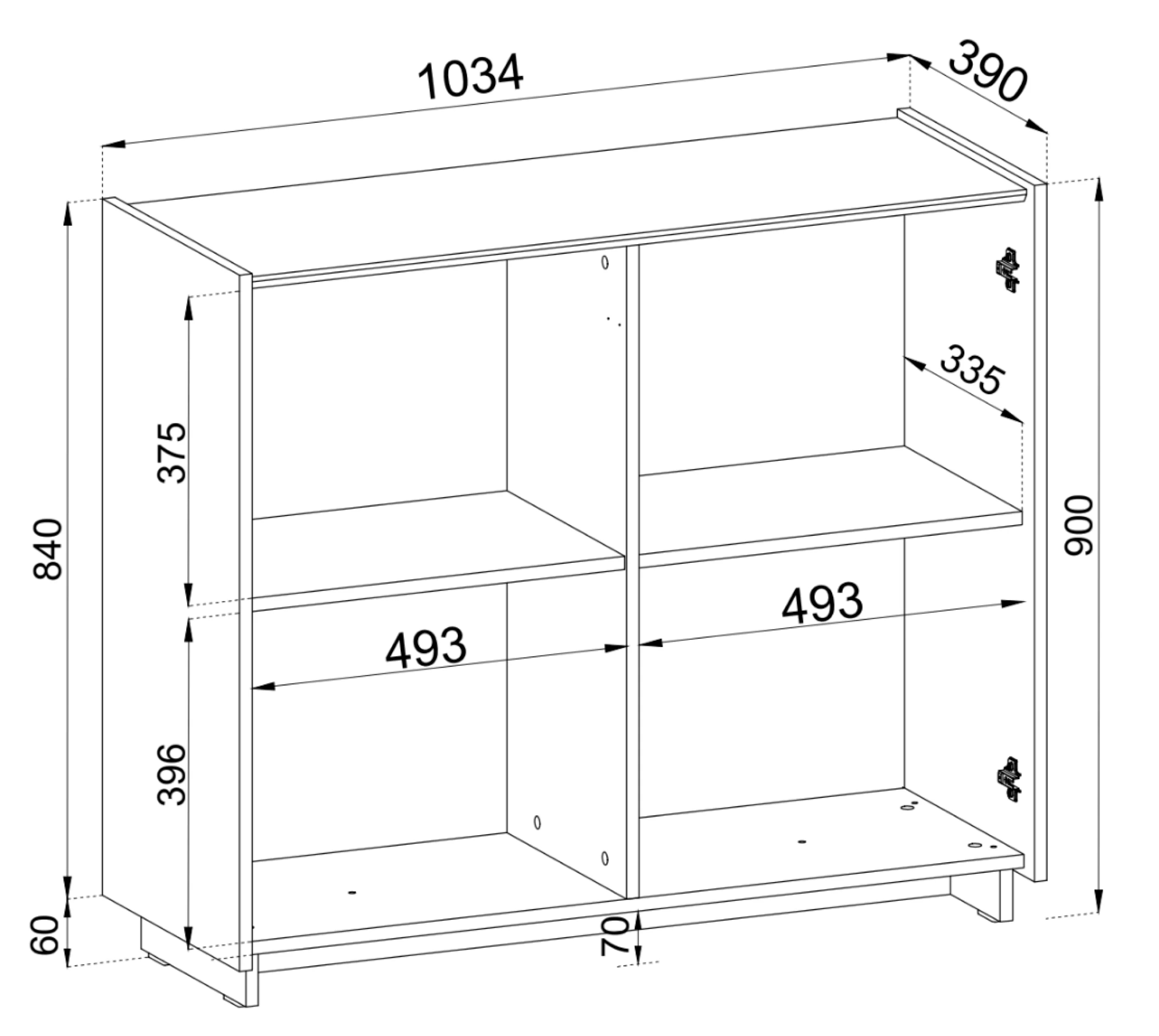 Komoda dwudrzwiowa Magro 103 cm kaszmir - Image 7
