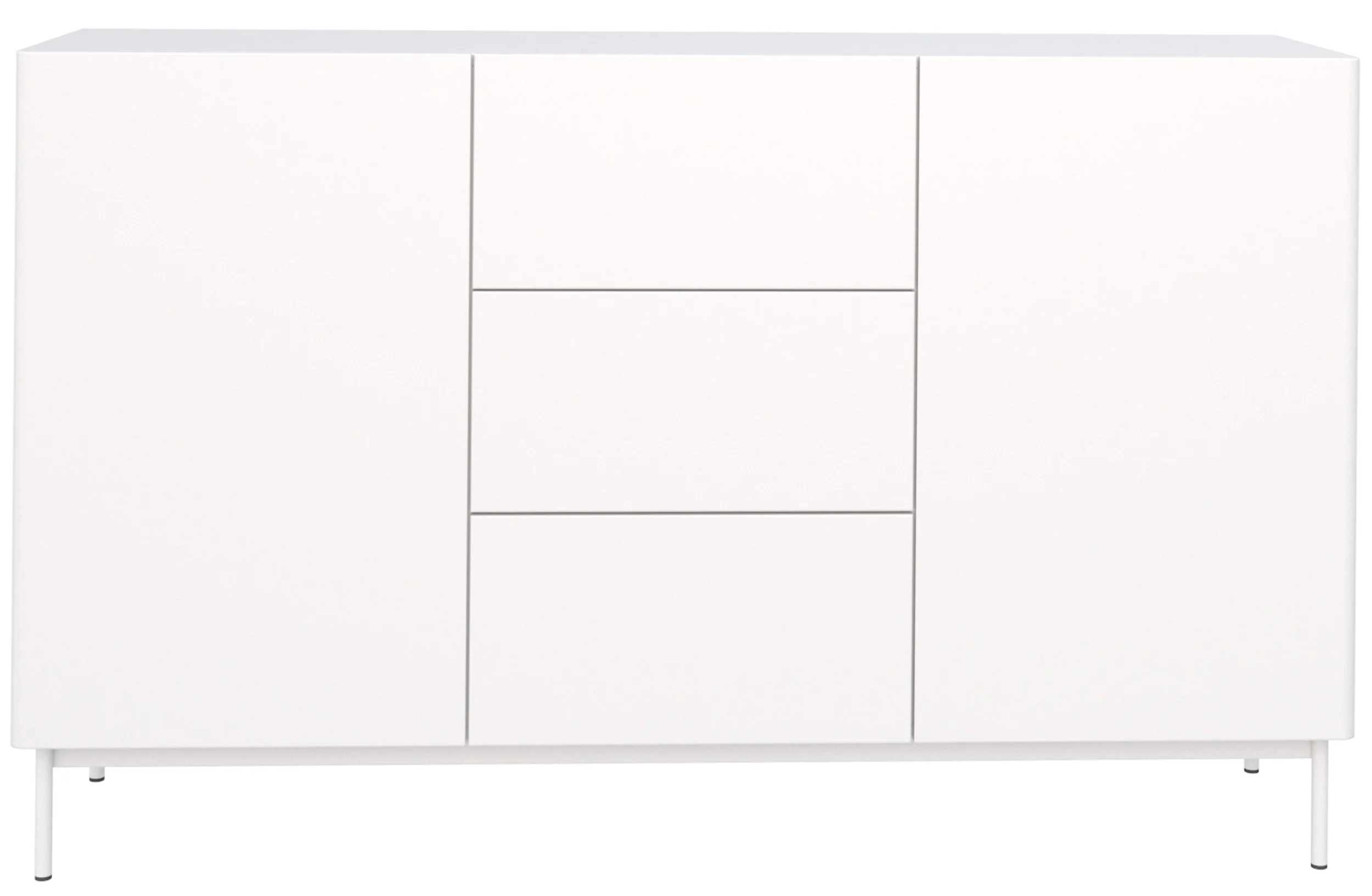 Komoda dwudrzwiowa Olio z trzema szufladami 160 cm biała - Image 7