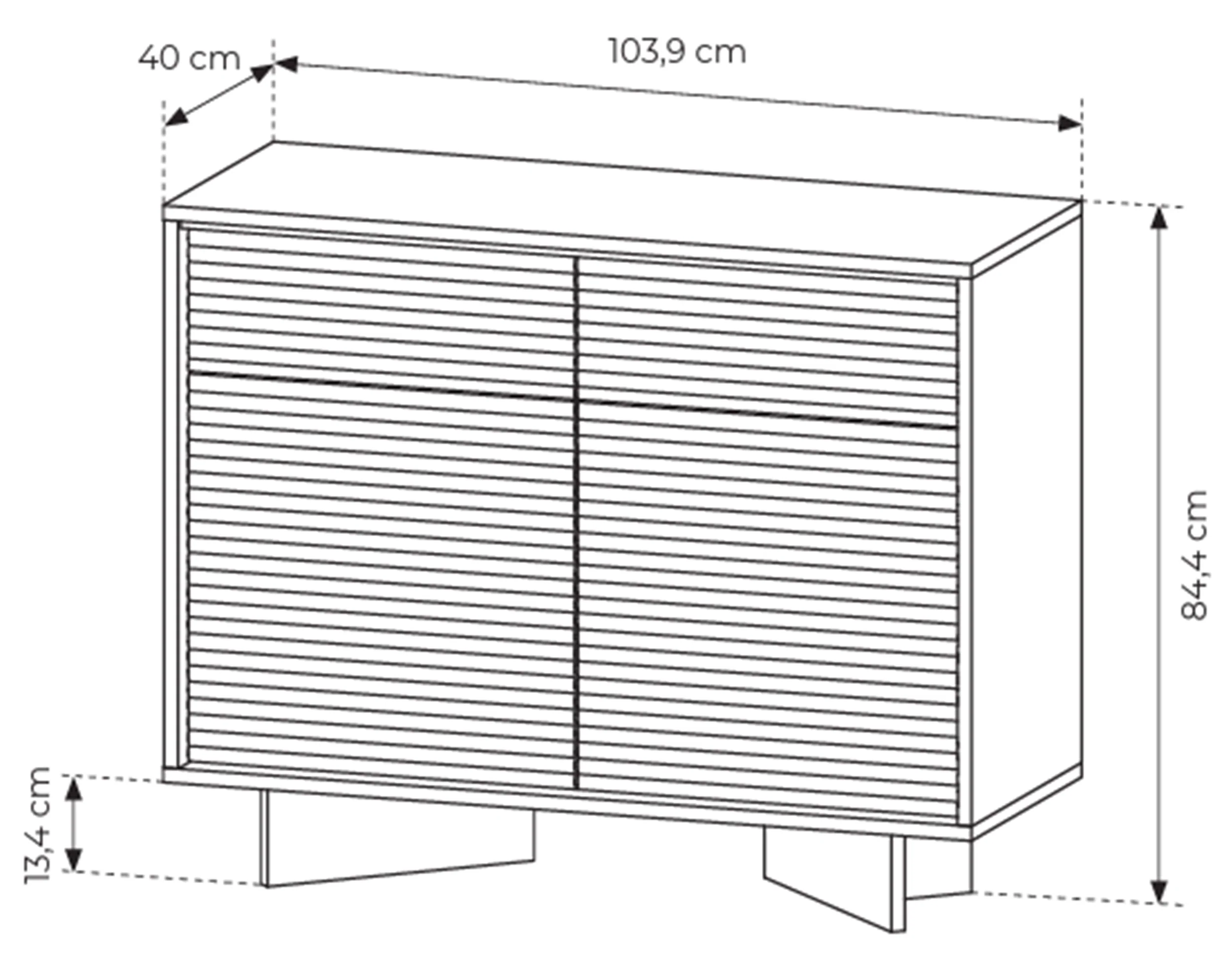 Komoda dwudrzwiowa Semi z dwiema szufladami i oświetleniem LED 104 cm bolivar naturalny/cappuccino - Image 7