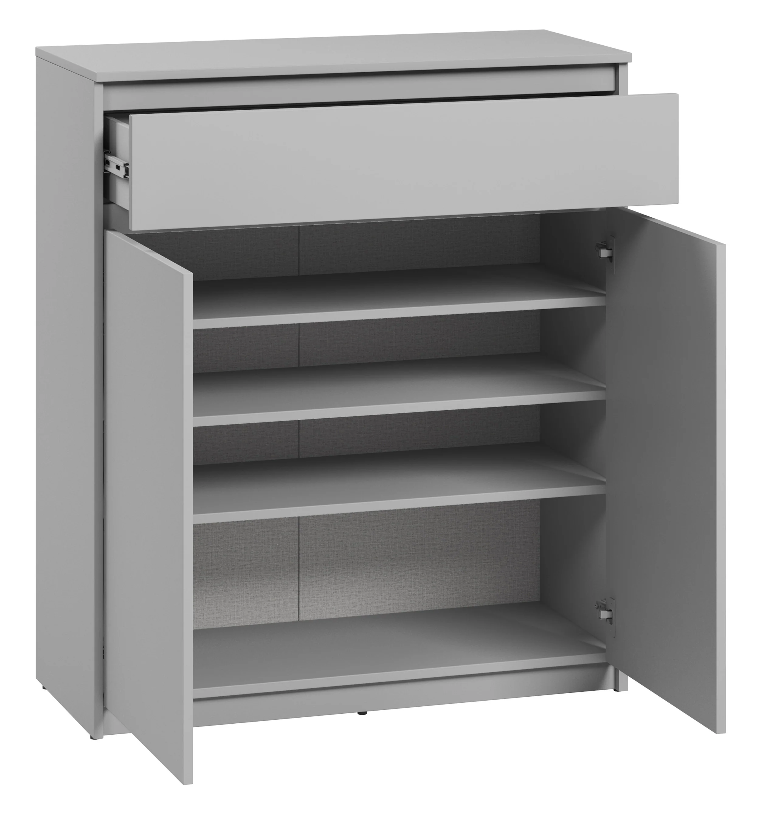 Komoda dwudrzwiowa Simply z szufladą 92 cm szara - Image 3