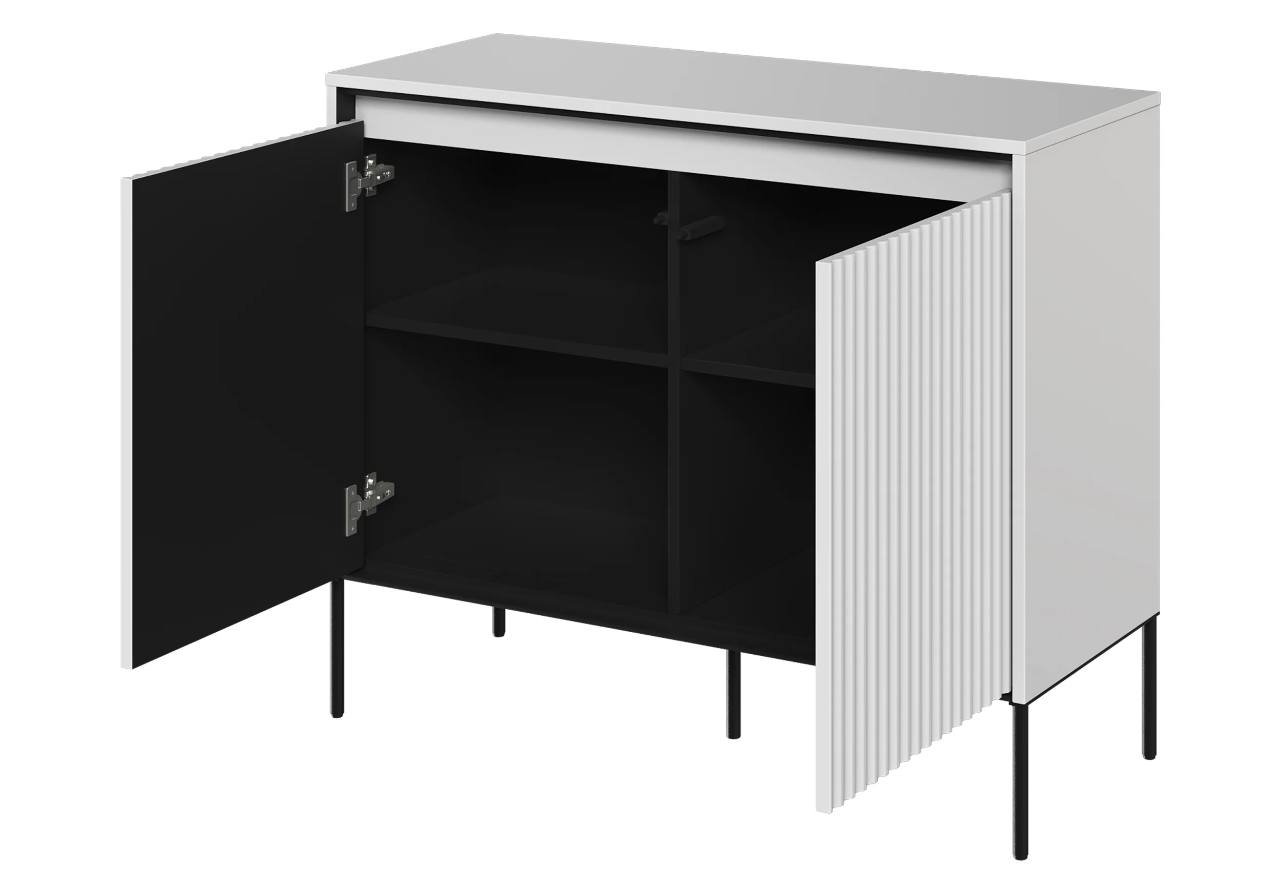 Komoda dwudrzwiowa Trend 98 cm z LED Biała - Image 3