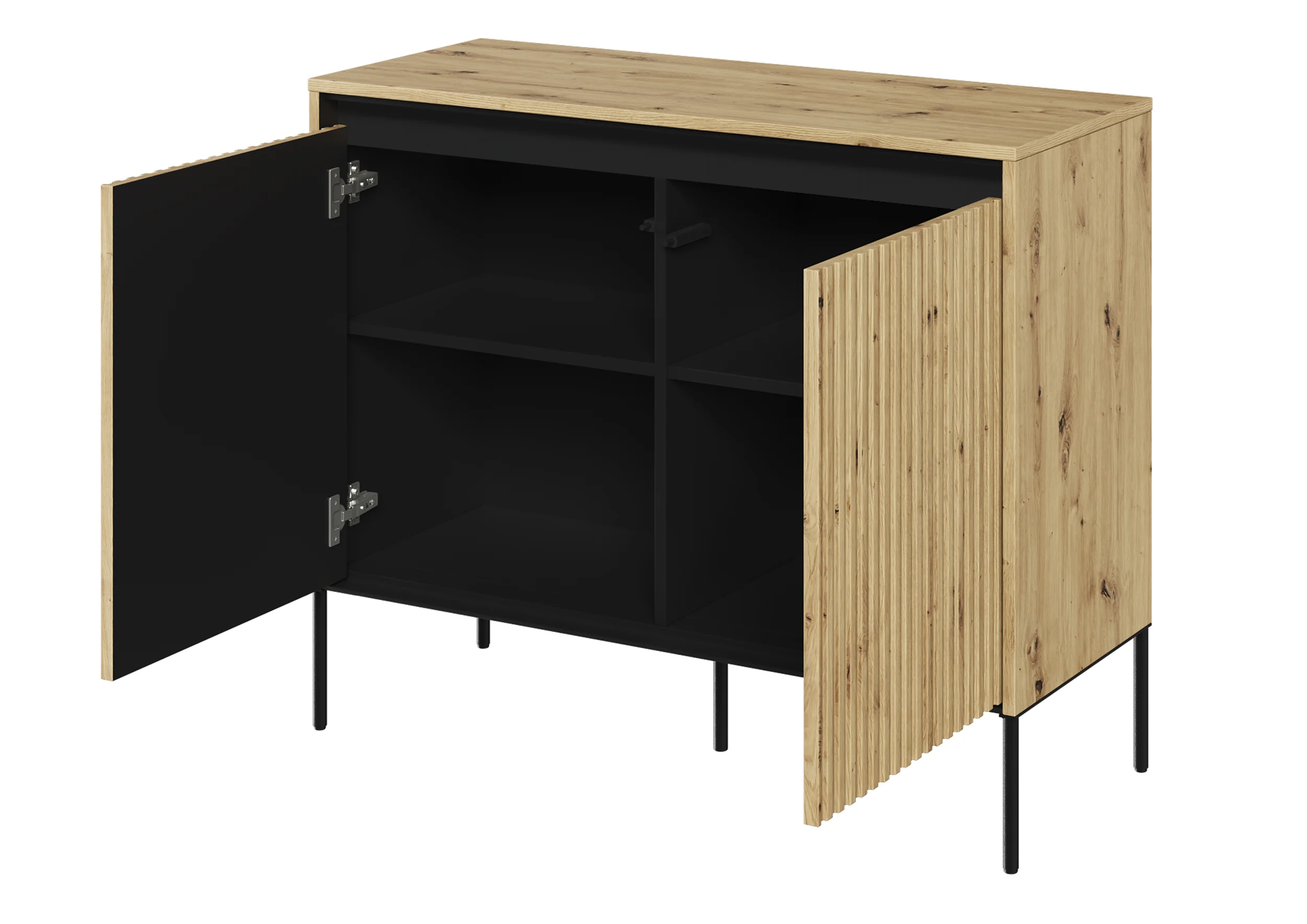 Komoda dwudrzwiowa Trend 98 cm z LED Dąb artisan - Image 5