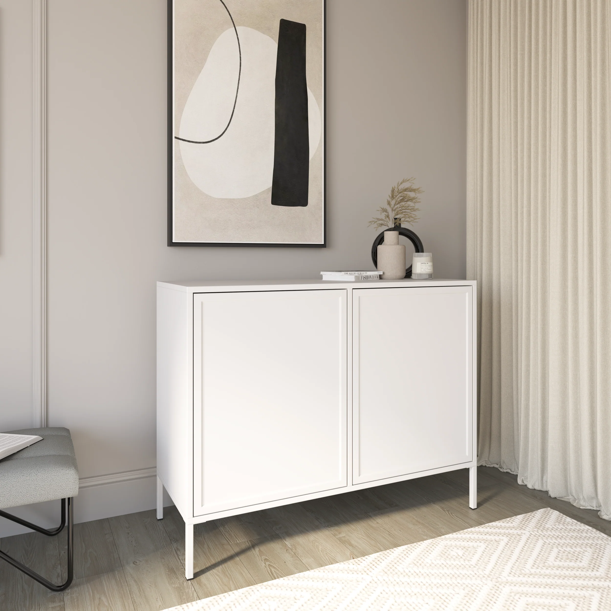 Komoda dwudrzwiowa Velveto 100 cm biały - Image 4