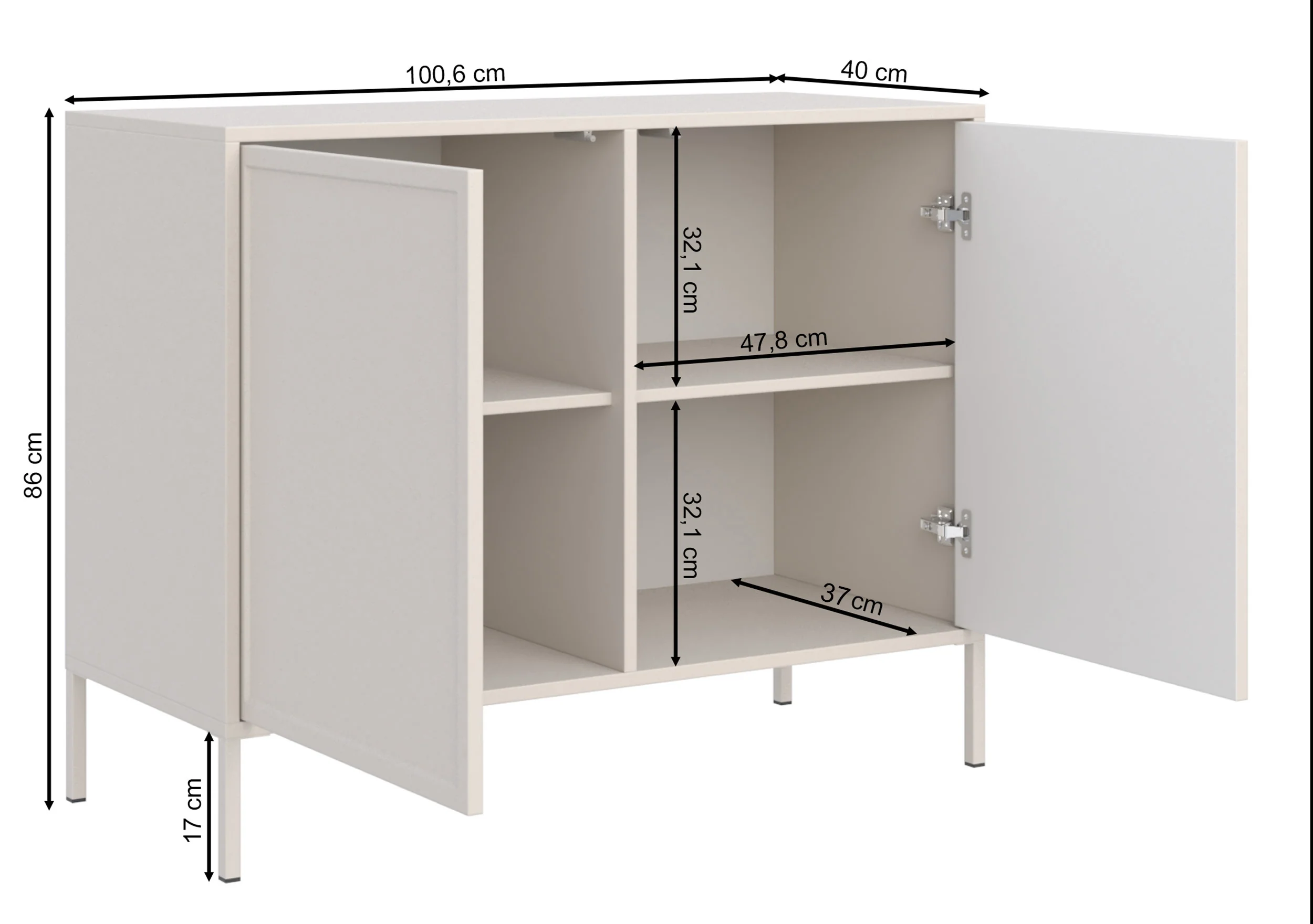 Komoda dwudrzwiowa Velveto 100 cm biały - Image 7
