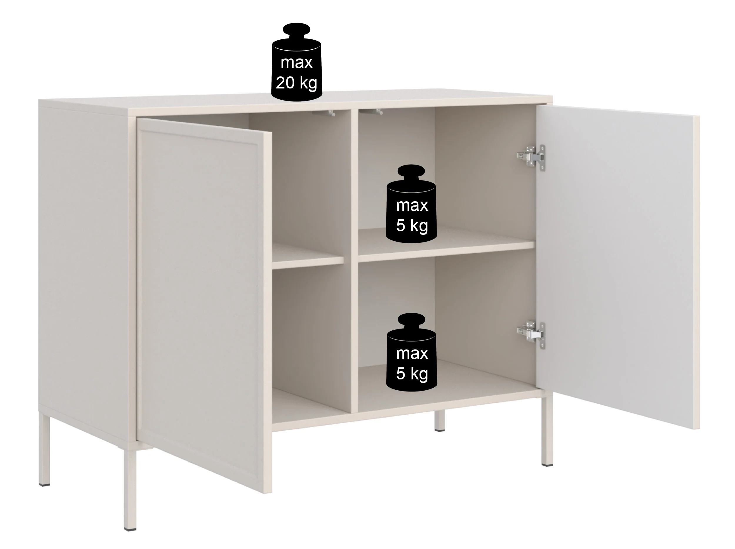 Komoda dwudrzwiowa Velveto 100 cm biały - Image 8