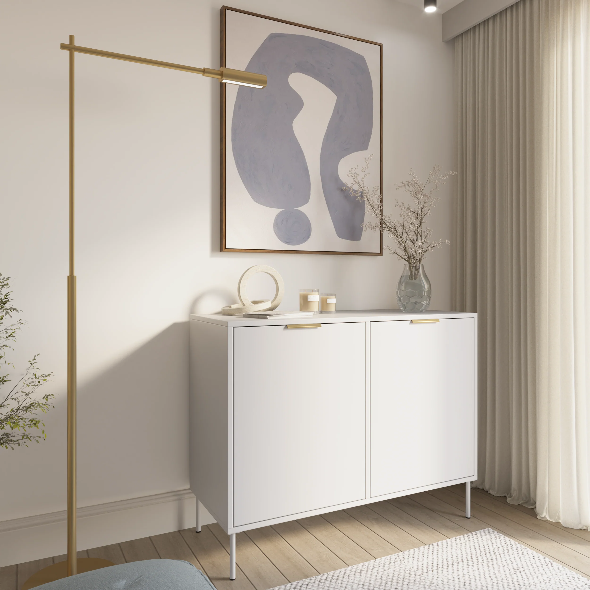 Komoda dwudrzwiowa Vena 100 cm biały - Image 4