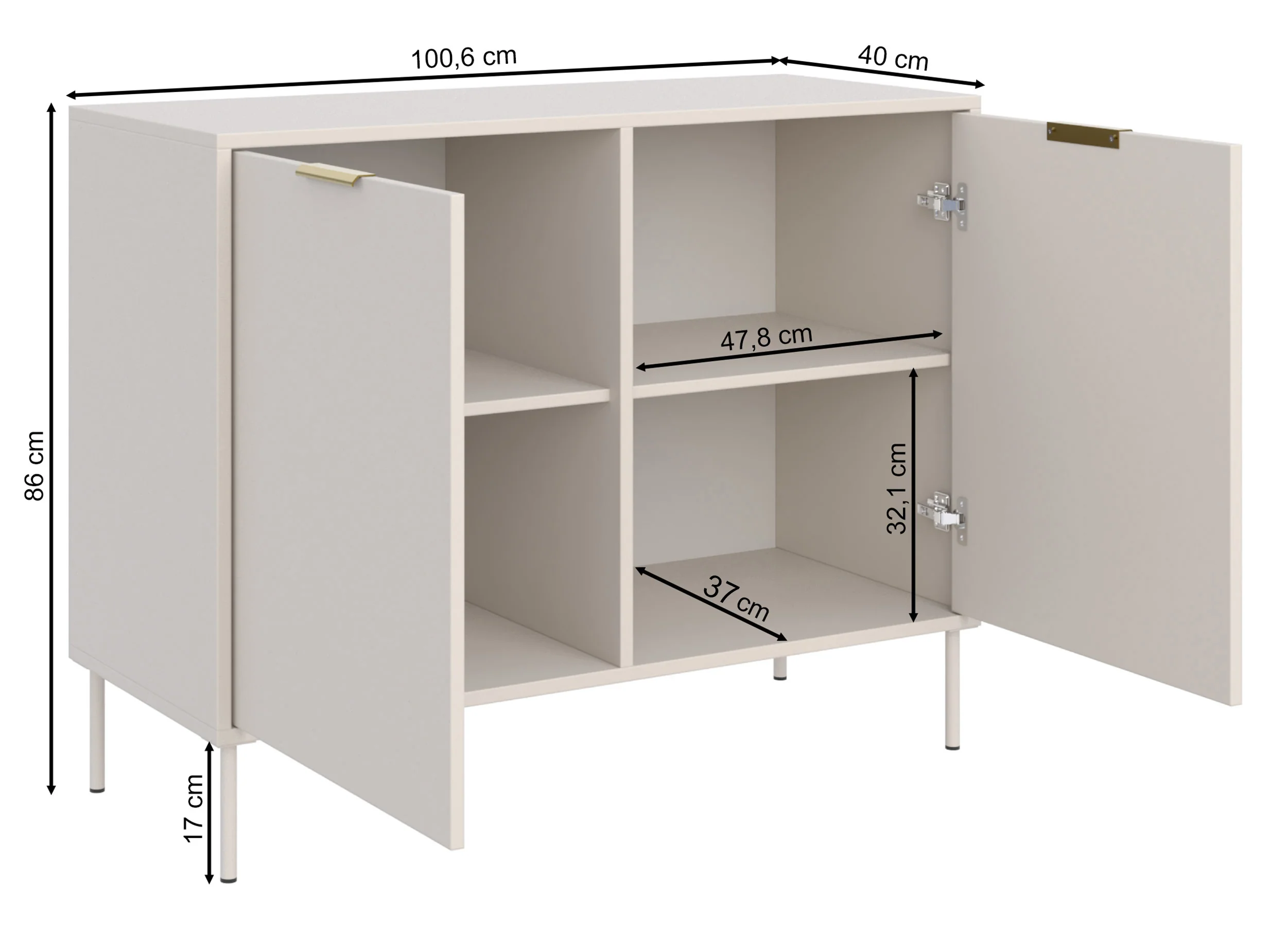Komoda dwudrzwiowa Vena 100 cm czarny - Image 6