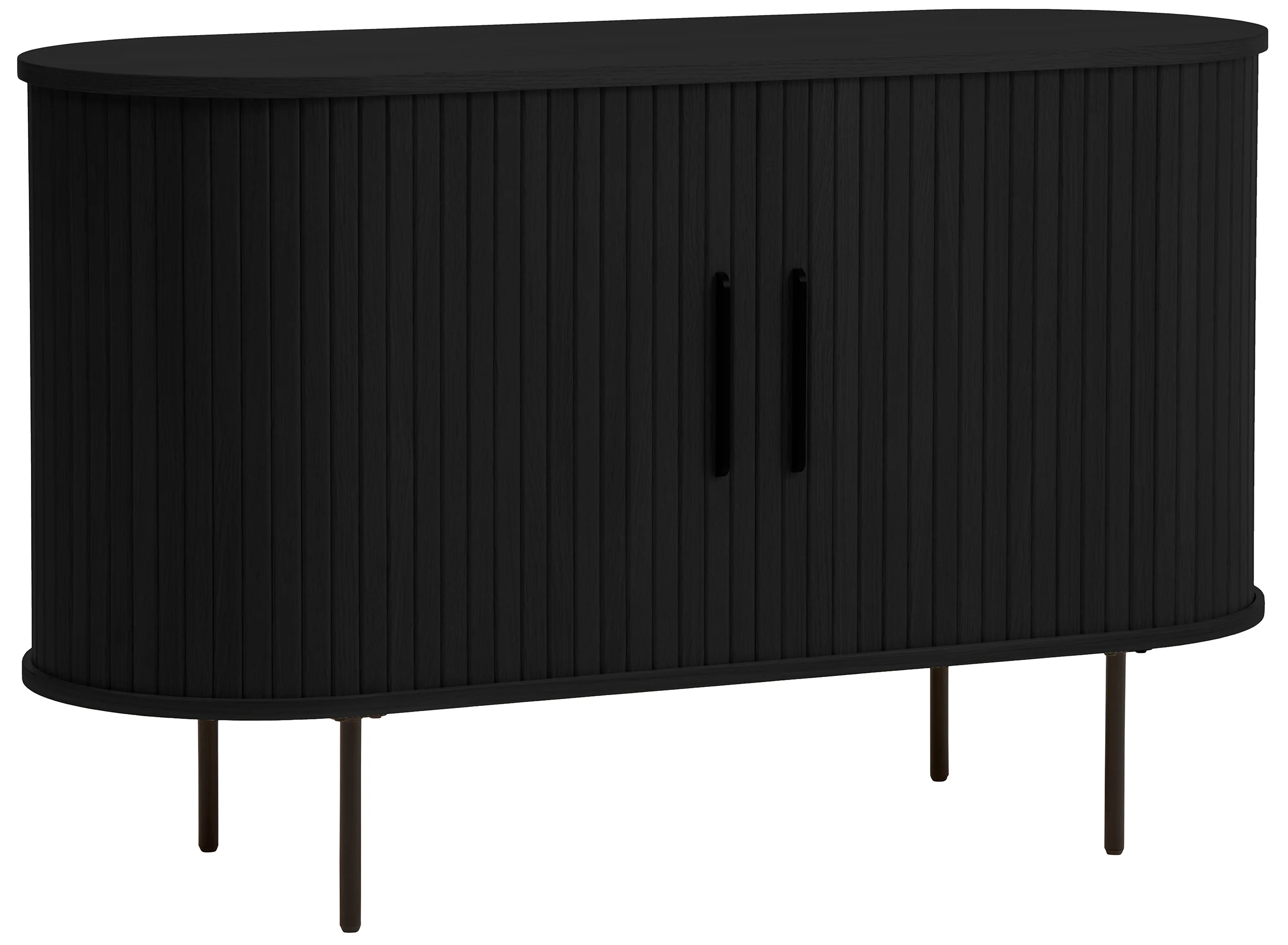 Komoda Gativel 120 cm lamele dąb czarny