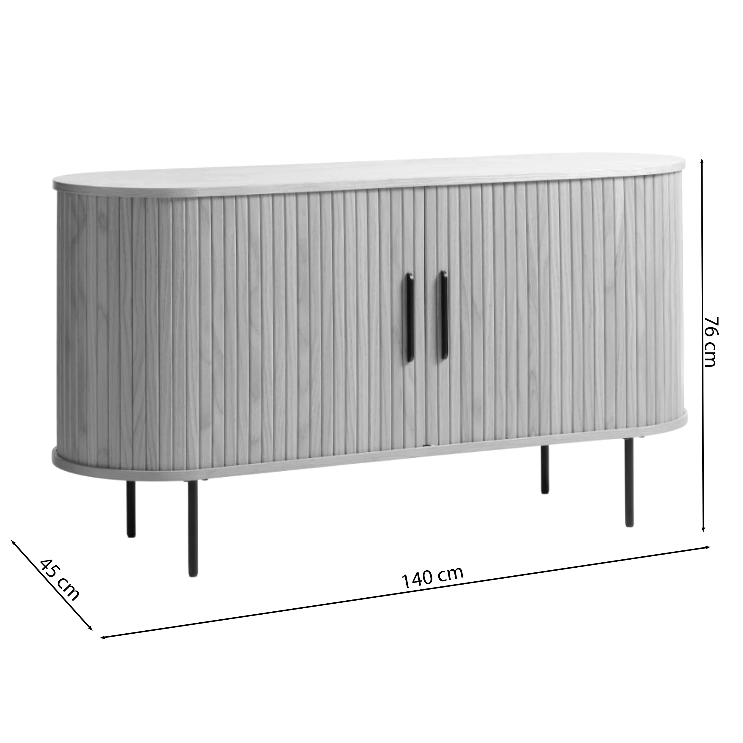 Komoda Gativel 140x76 cm lamele dąb czarny - Image 10