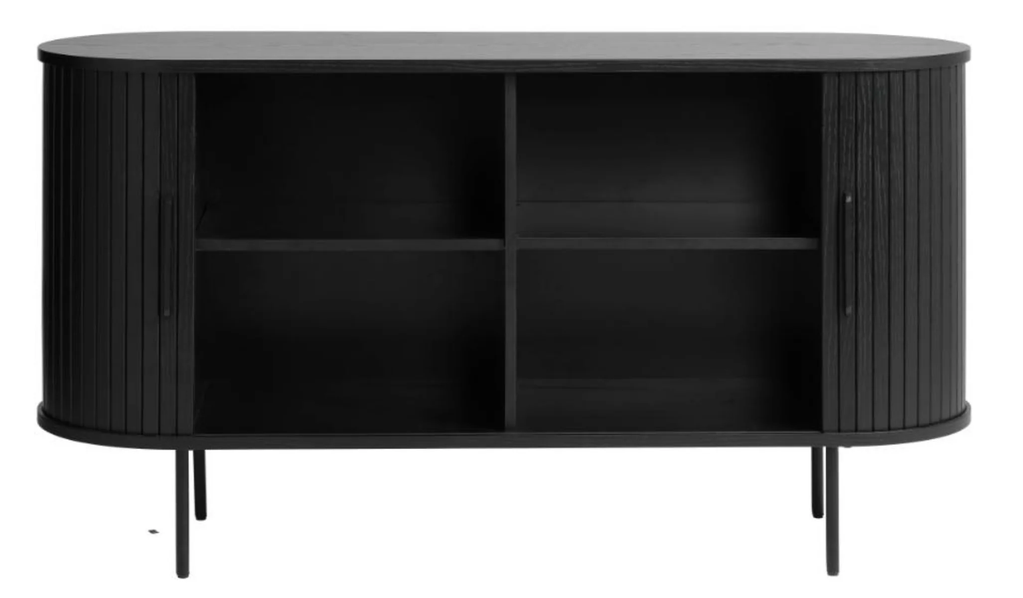 Komoda Gativel 140x76 cm lamele dąb czarny - Image 3