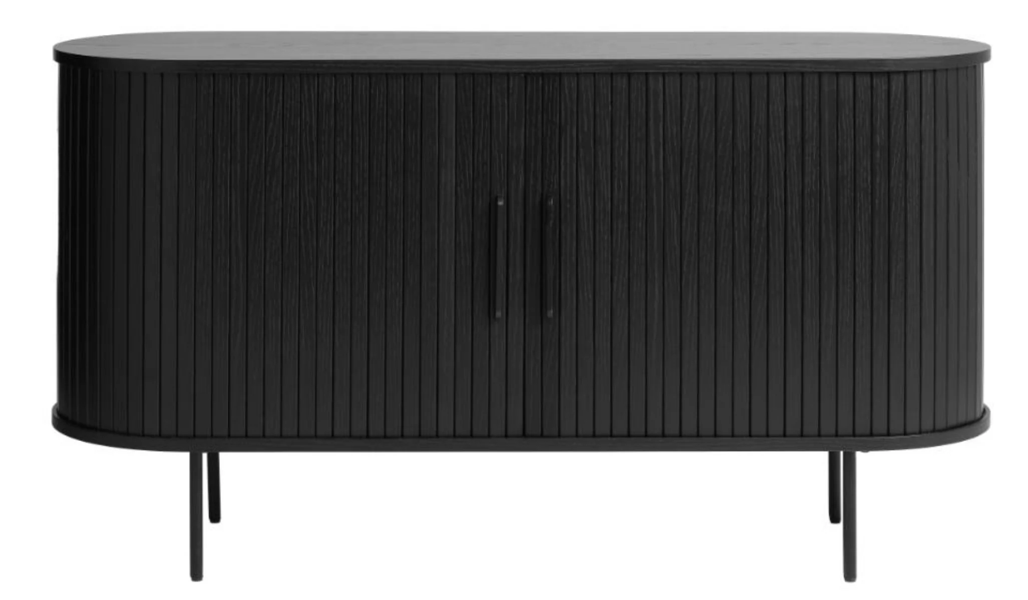 Komoda Gativel 140x76 cm lamele dąb czarny - Image 5