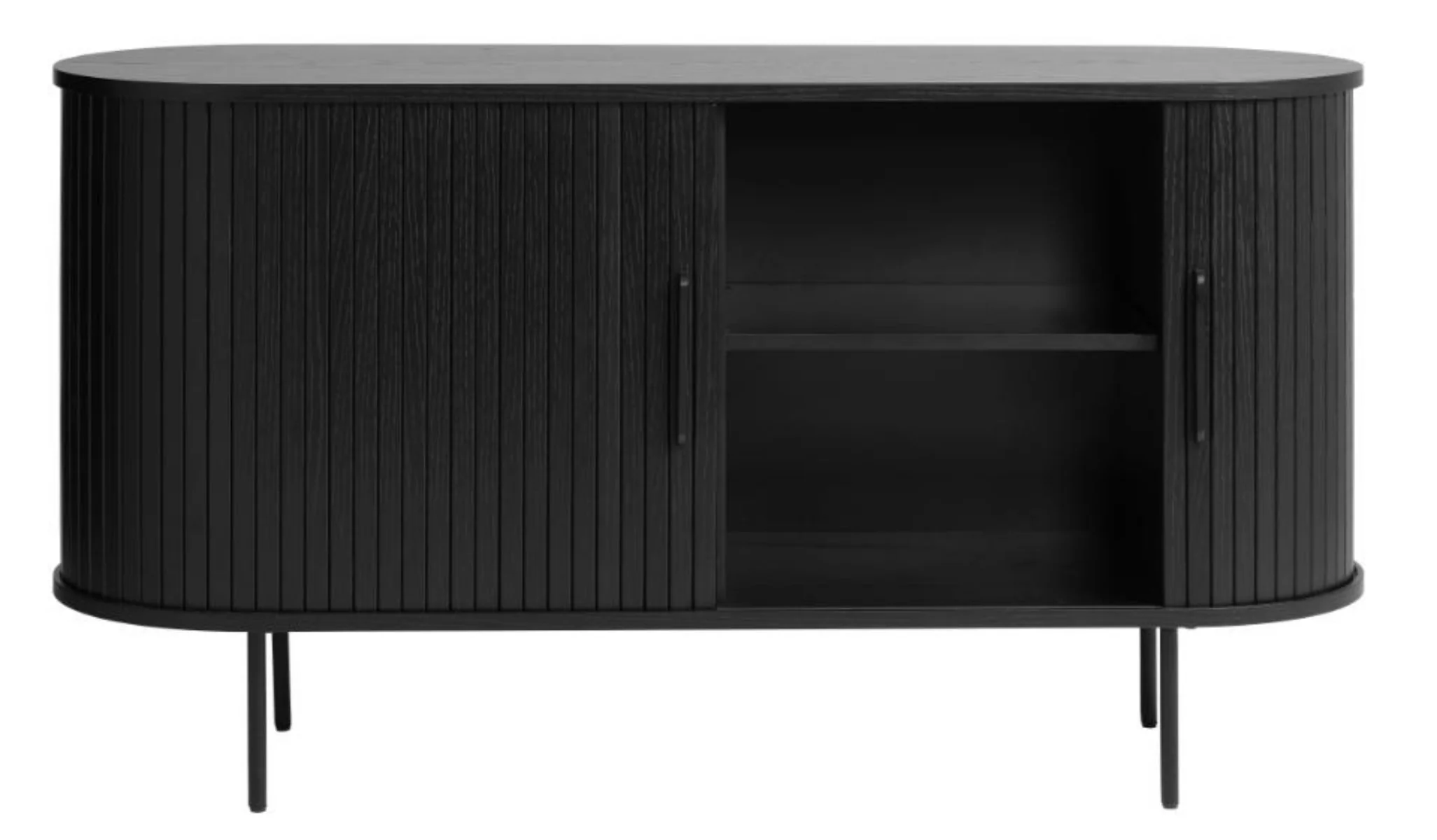 Komoda Gativel 140x76 cm lamele dąb czarny - Image 6