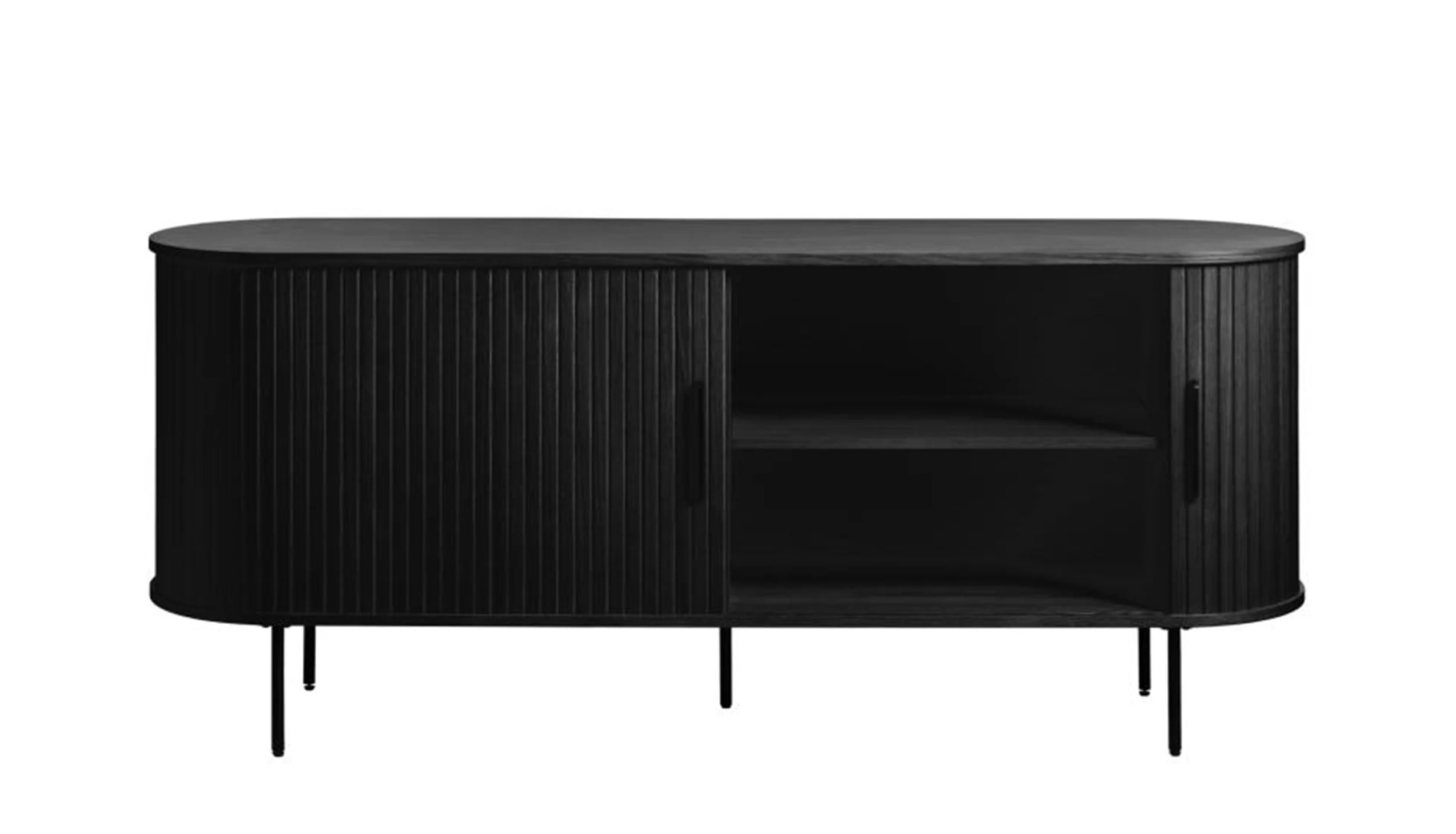 Komoda Gativel lamele 180 cm dąb czarny - Image 5