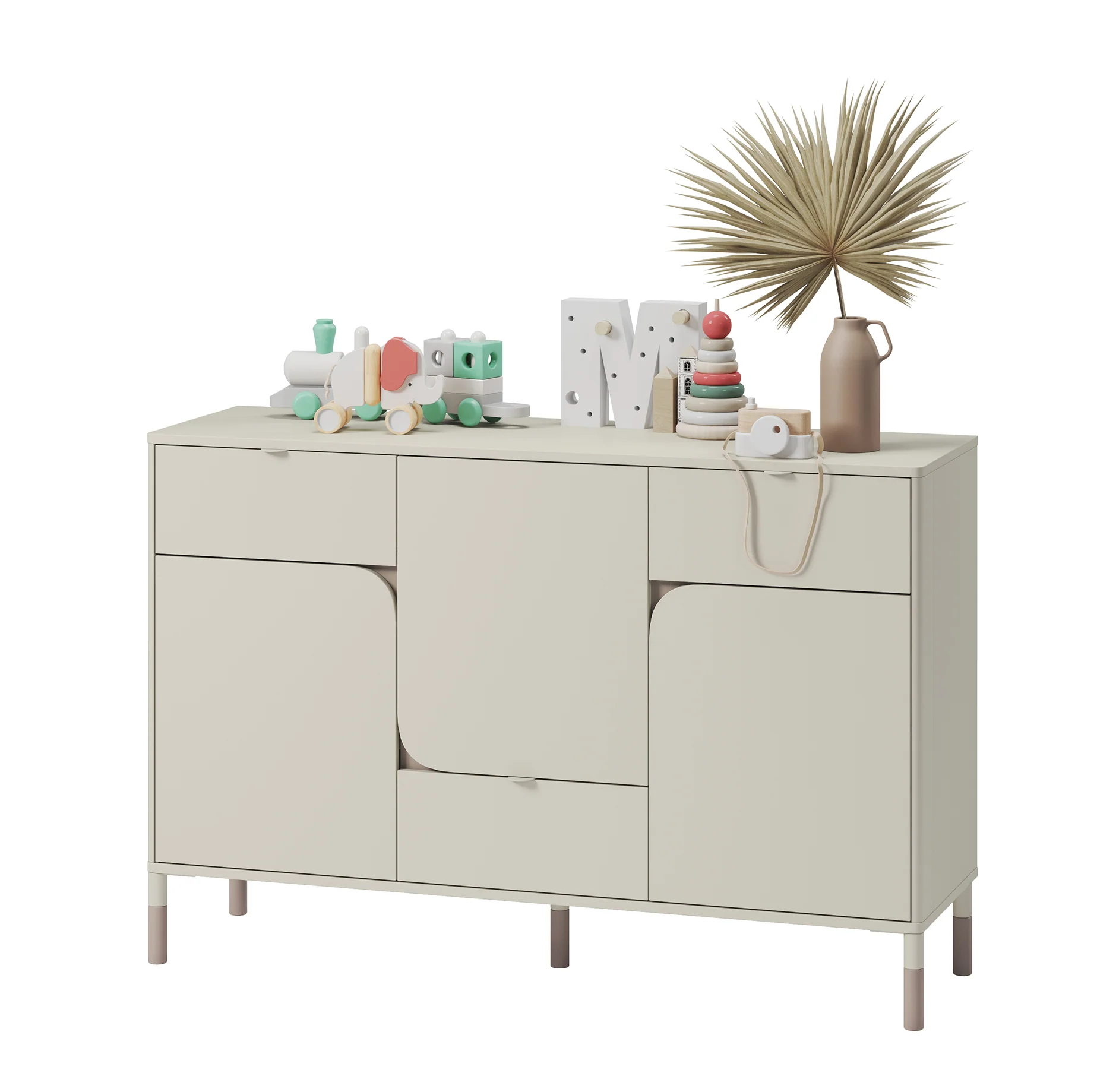 Komoda Harmony z trzema szufladami 130 cm kaszmir - Image 4