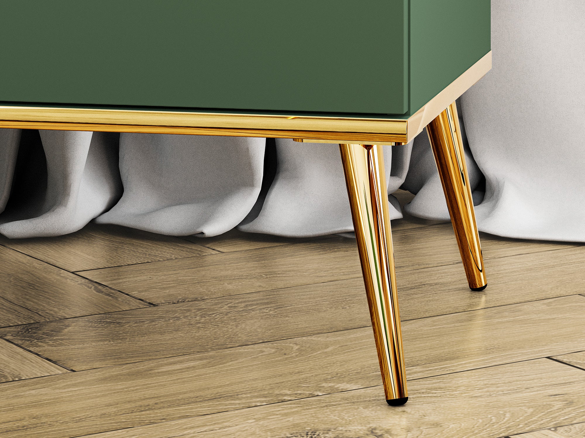 Komoda jednodrzwiowa Maturie z trzema szufladami 120 cm Zielony - Image 6