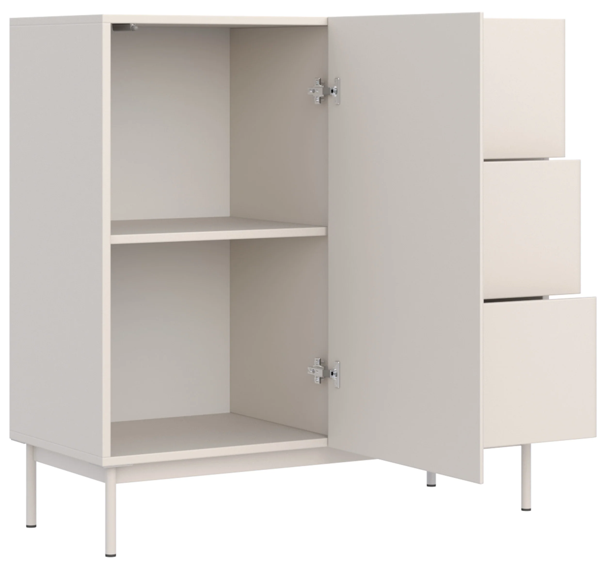 Komoda jednodrzwiowa Olio z trzema szufladami 100 cm kaszmir - Image 3