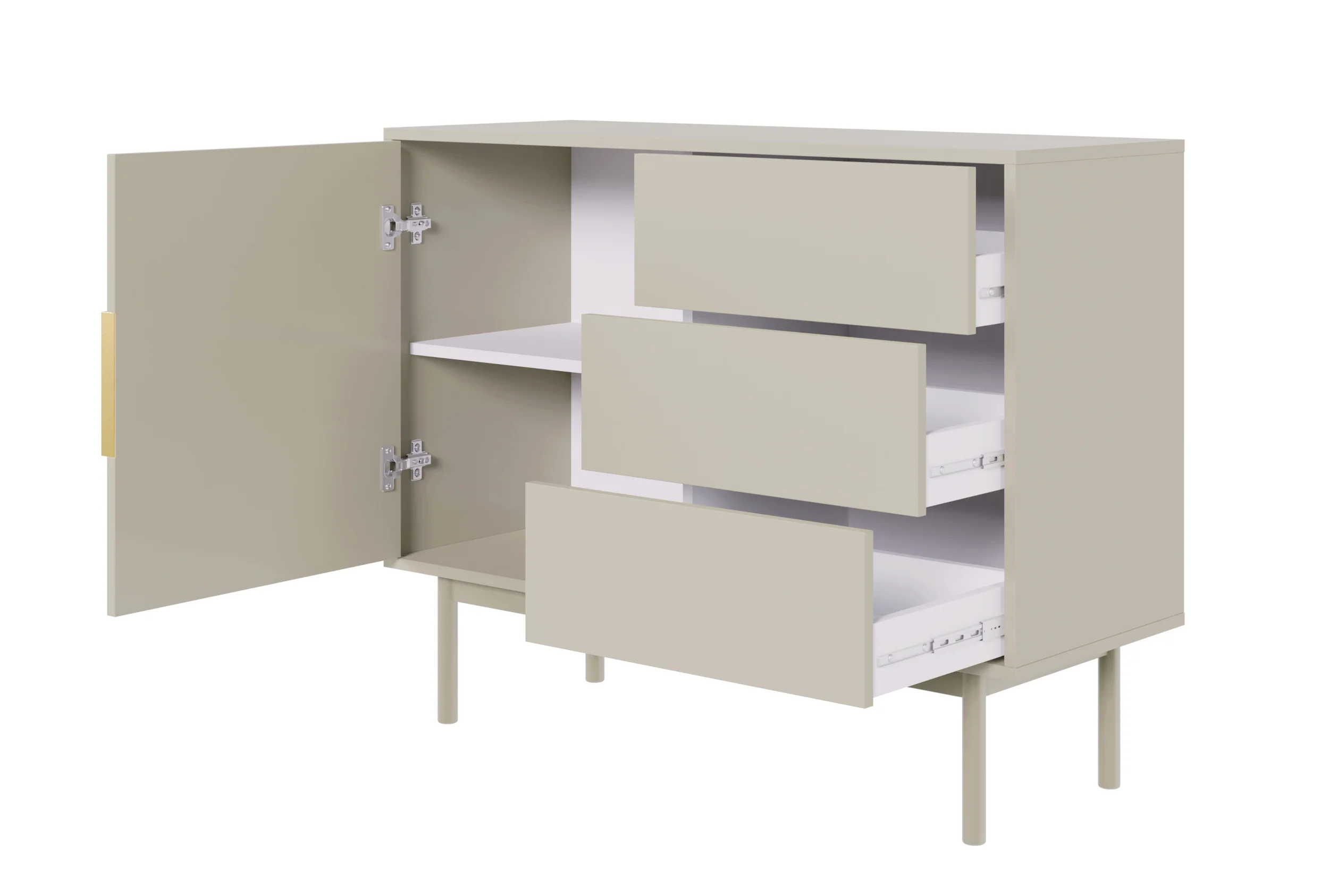 Komoda jednodrzwiowa Viviaro z trzema szufladami 104 cm kaszmir - Image 4