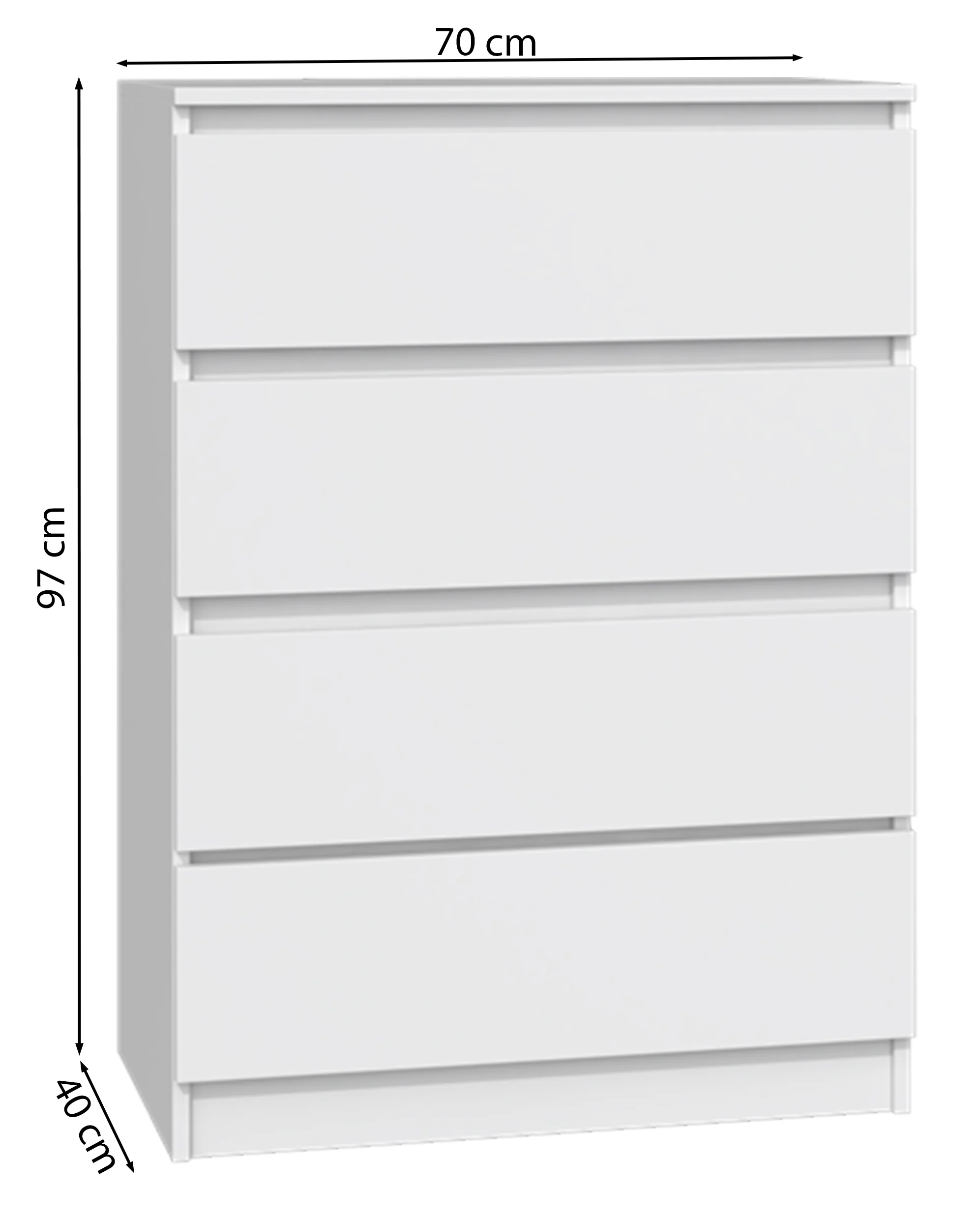 Komoda Malwa z czterema szufladami 70 cm kaszmir - Image 5