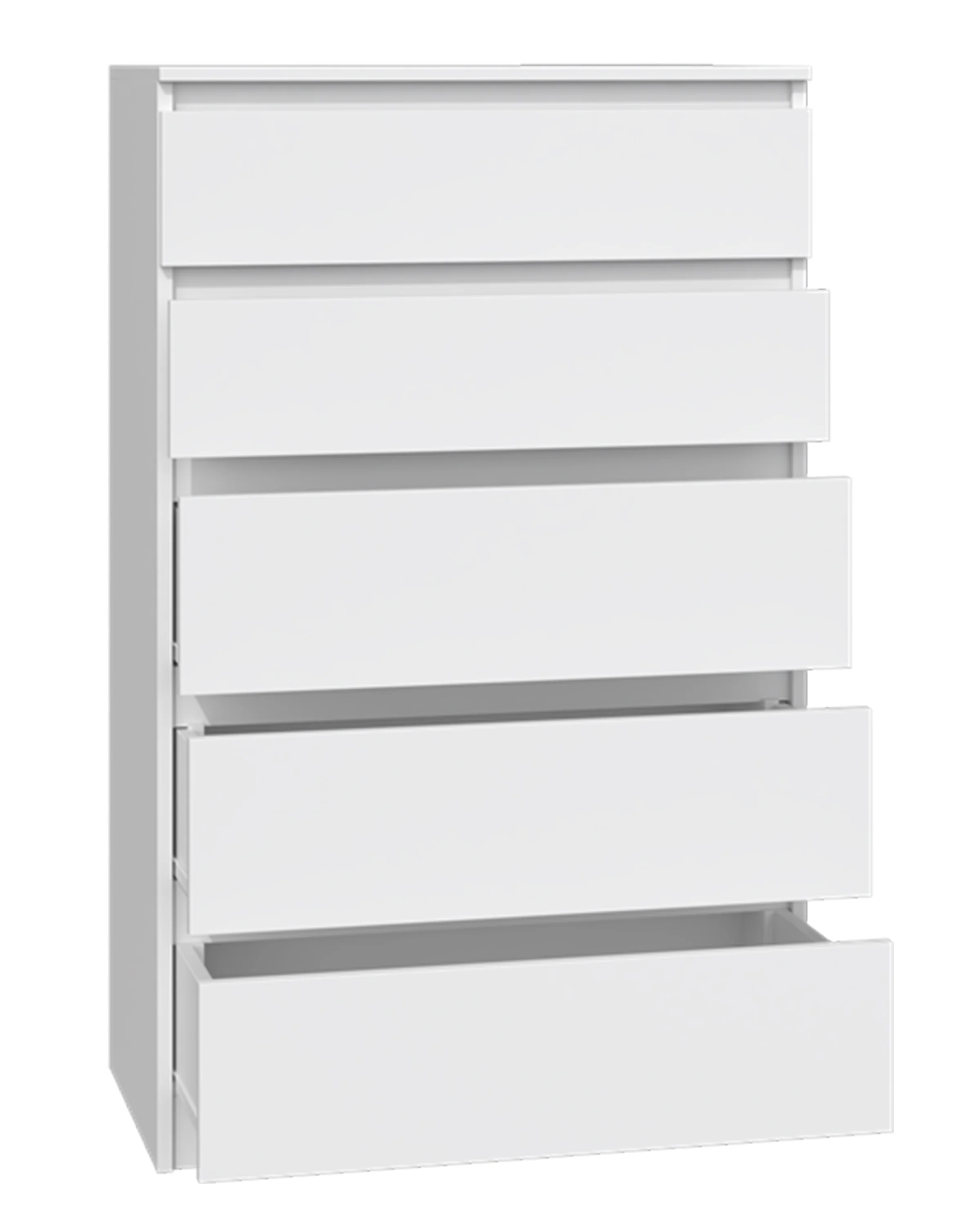 Komoda Malwa z pięcioma szufladami 70 cm biała - Image 5