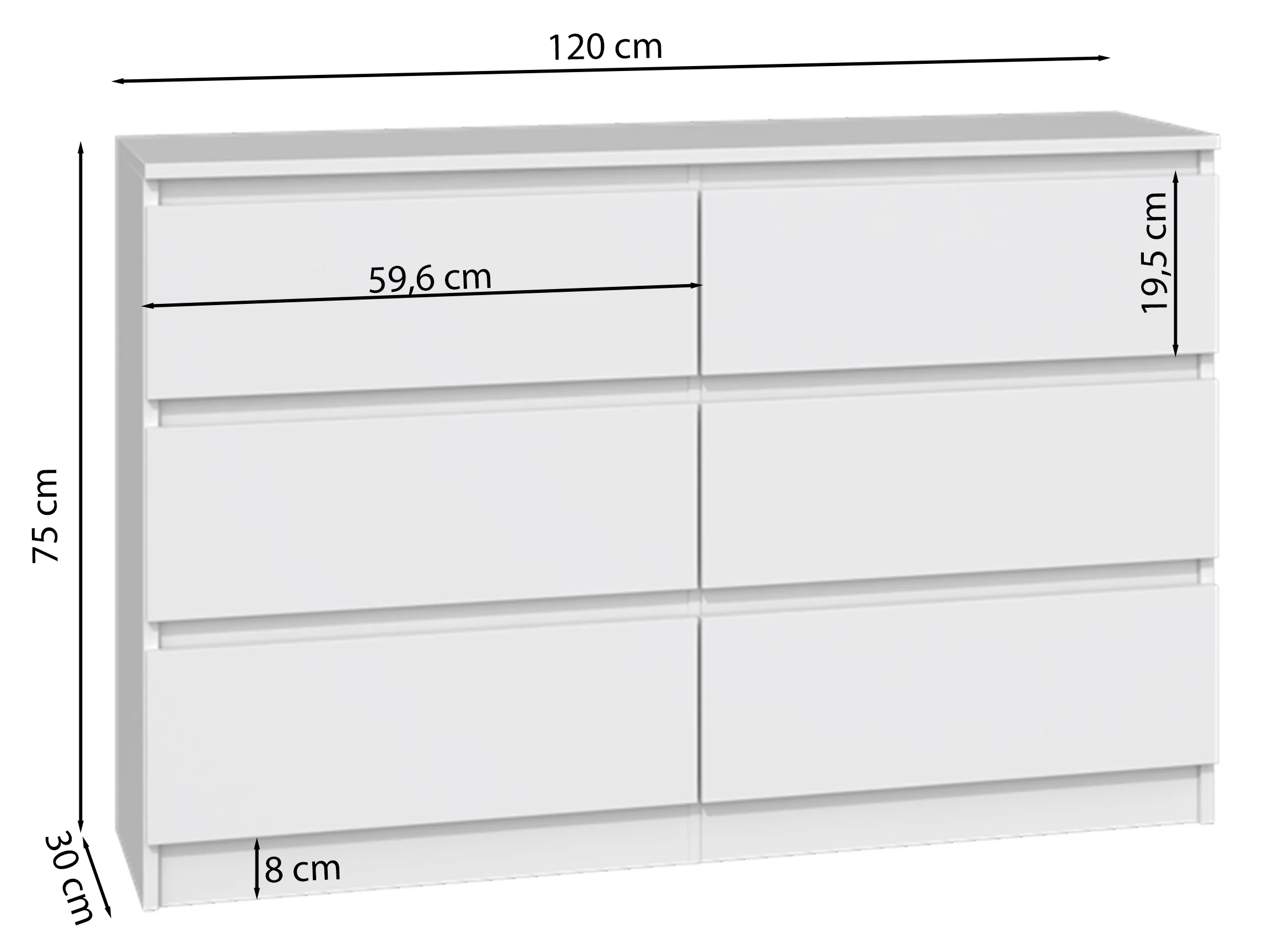 Komoda Malwa z sześcioma szufladami 120 cm kaszmir - Image 5
